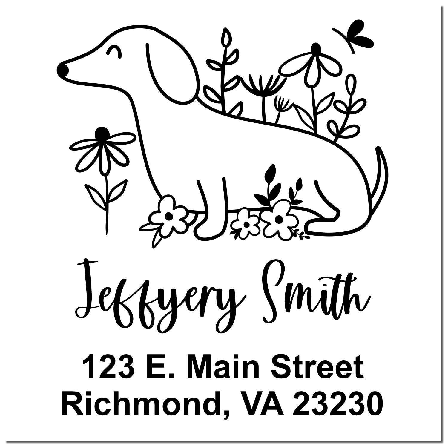 PSI Pre-Inked Whimsical Pets Darling Dachshund Mail Stamper - Engineer Seal Stamps