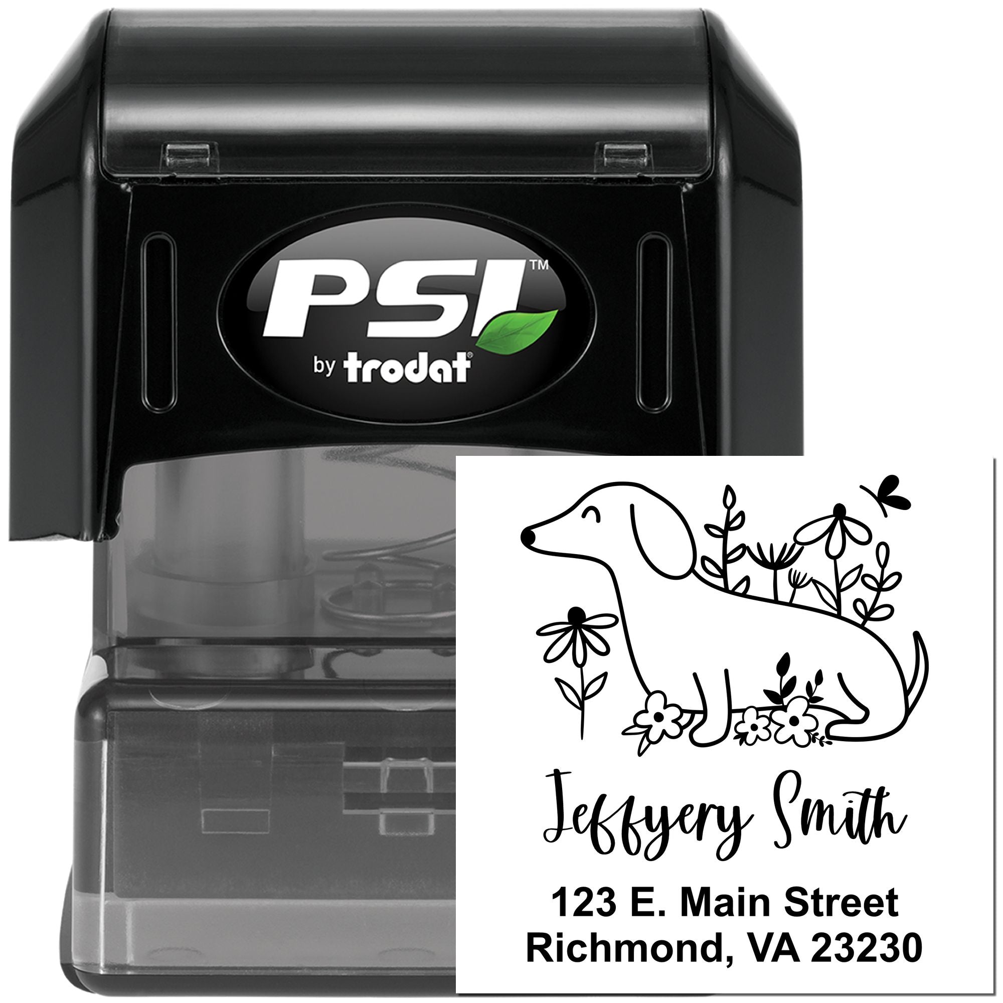 PSI Pre-Inked Whimsical Pets Darling Dachshund Mail Stamper - Engineer Seal Stamps