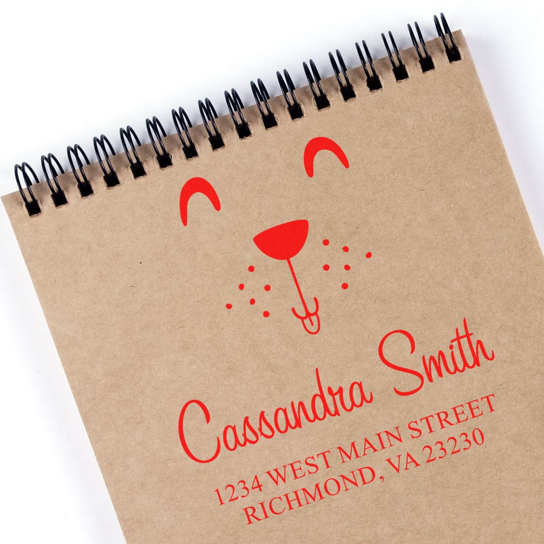 Self-Inking Whimsical Pets Puppy Love Customized Address Stamper - Engineer Seal Stamps