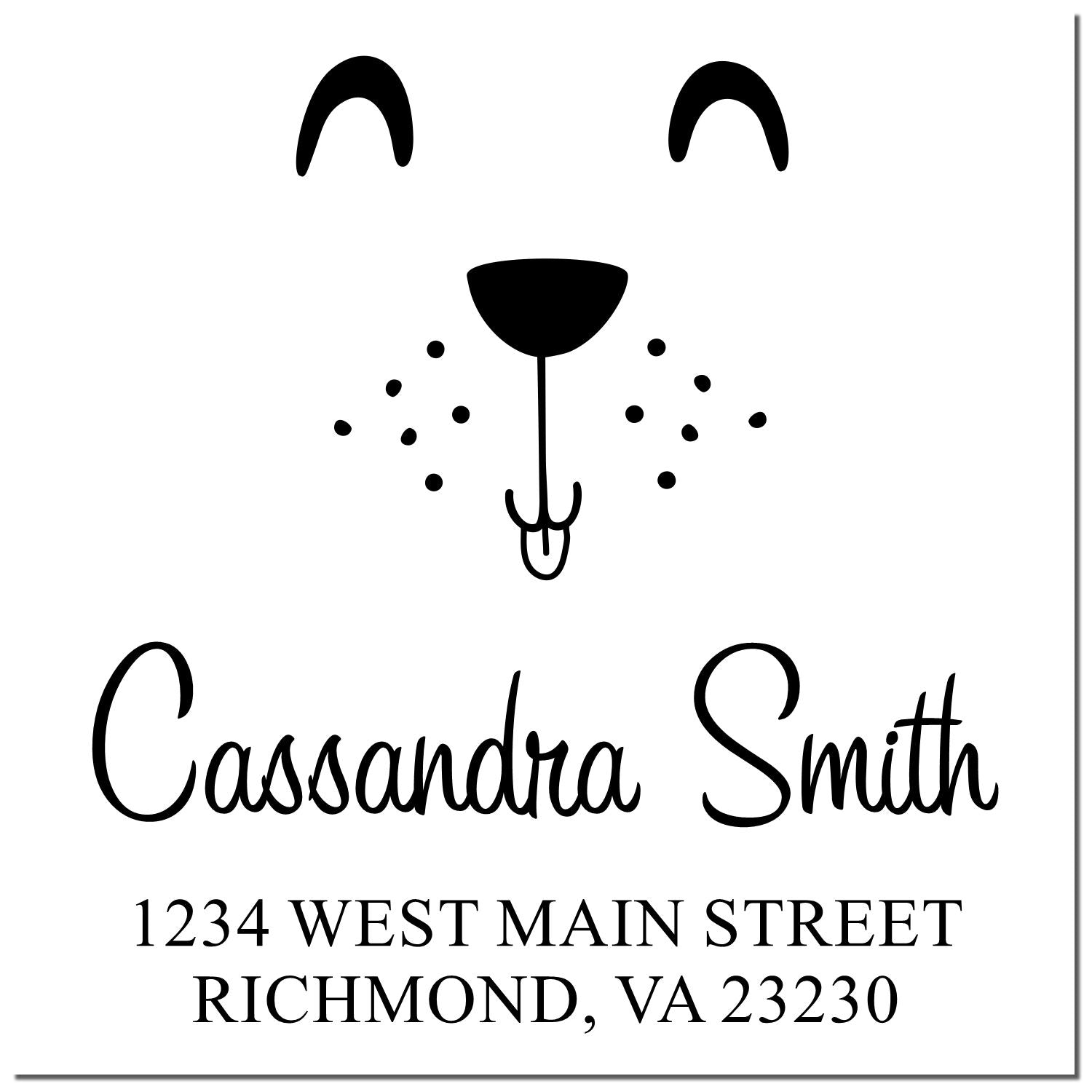 Self-Inking Whimsical Pets Puppy Love Customized Address Stamper - Engineer Seal Stamps