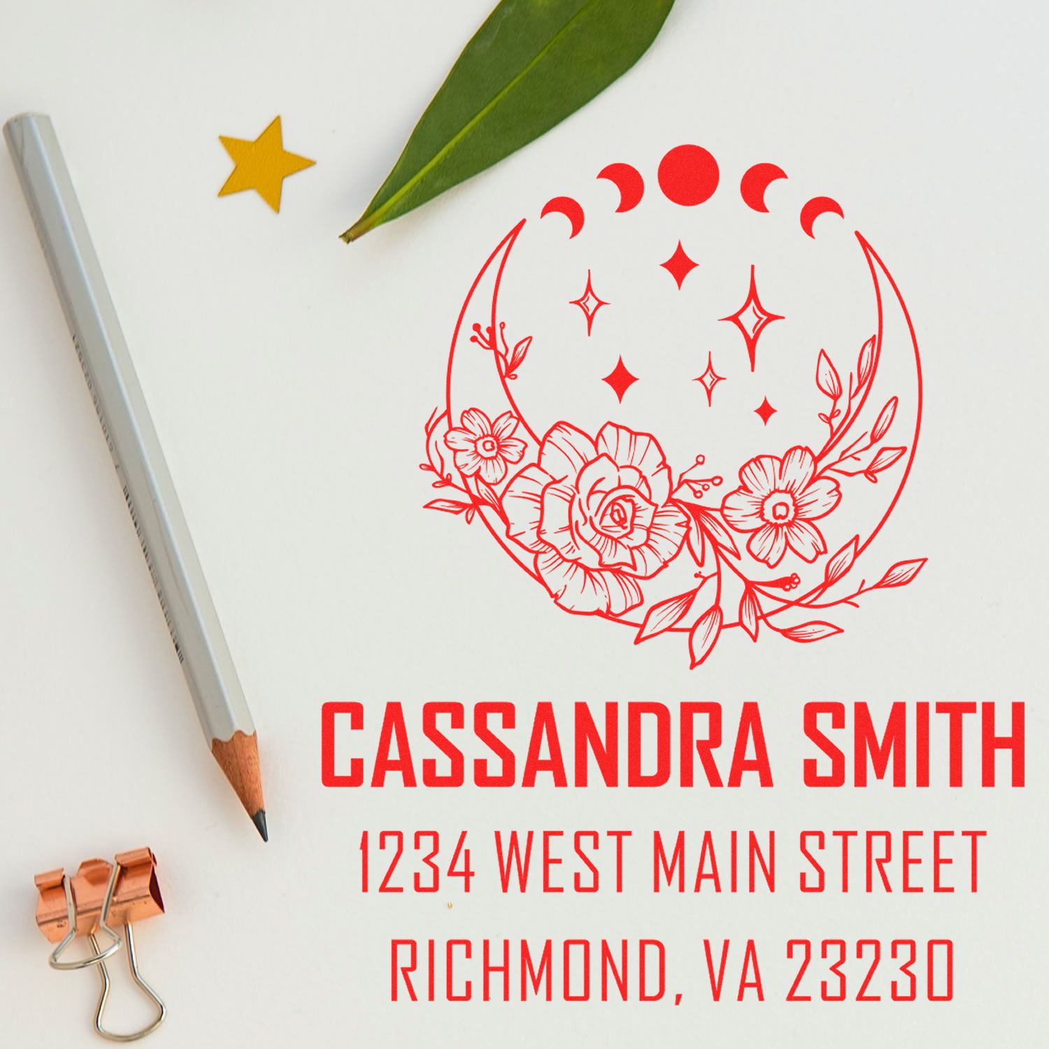 Majestic Moon Customized Home Address Stamp - Engineer Seal Stamps