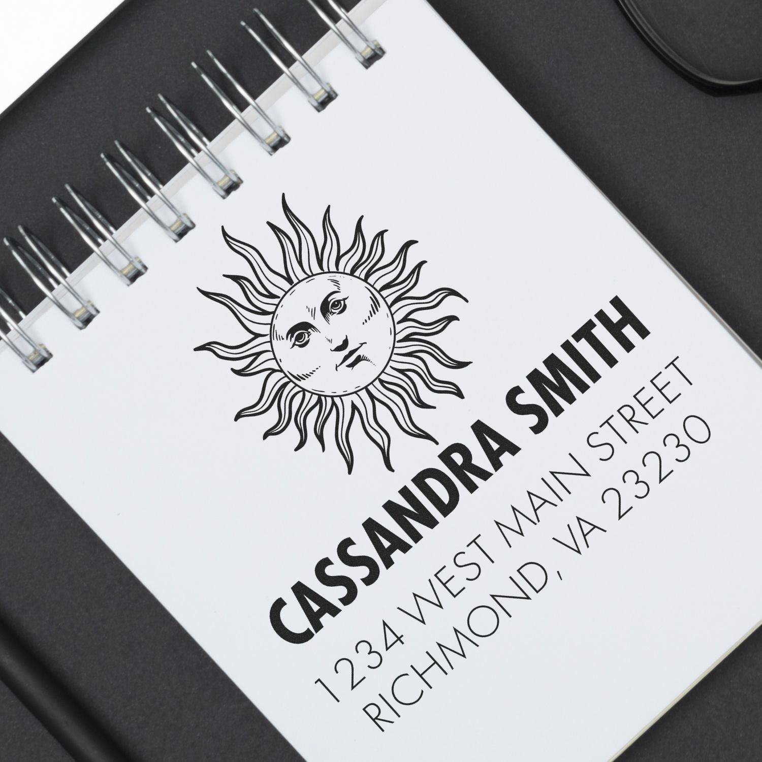 Self-Inking Alpha Sun Return Address Stamp - Engineer Seal Stamps