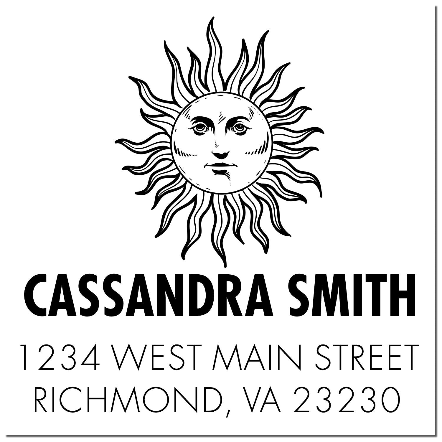 Self-Inking Alpha Sun Return Address Stamp - Engineer Seal Stamps