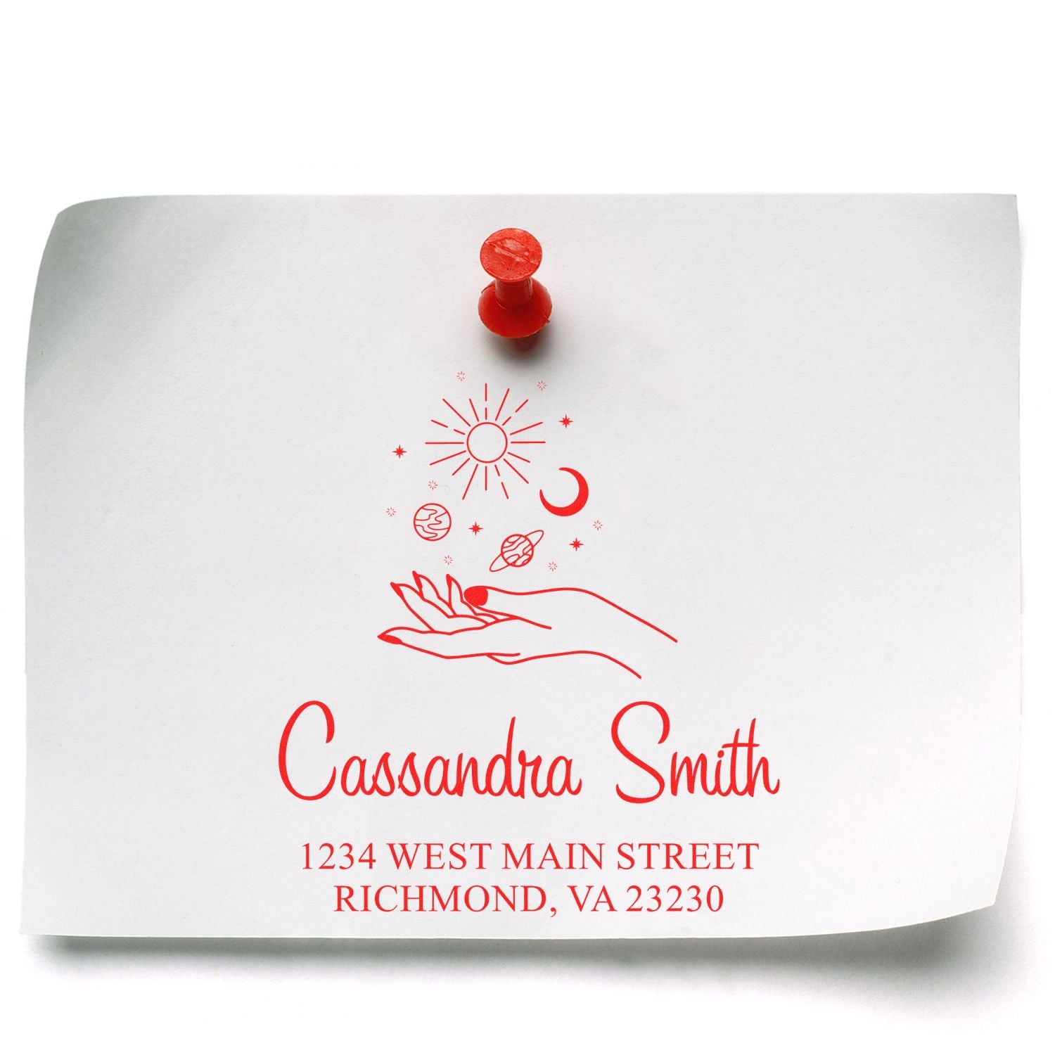 Juggling Celestial  Personalized Return Address Stamp - Engineer Seal Stamps