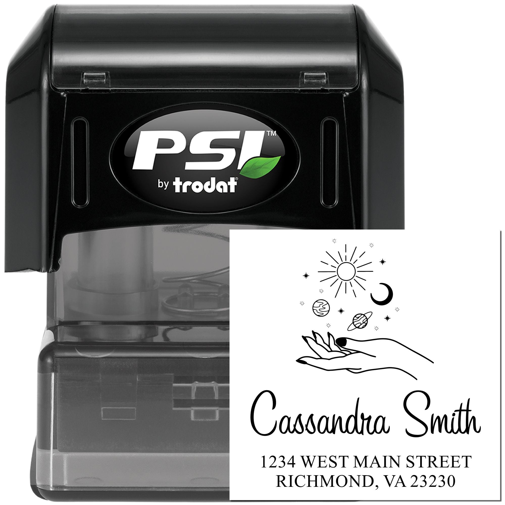 Juggling Celestial  Personalized Return Address Stamp - Engineer Seal Stamps