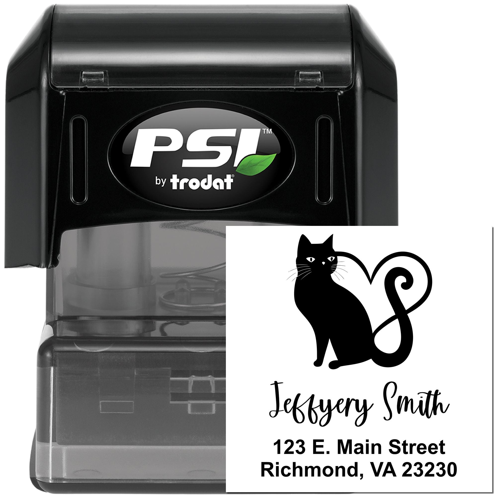 Purr-fect Love Celestial Personalized Home Address Stamper - Engineer Seal Stamps