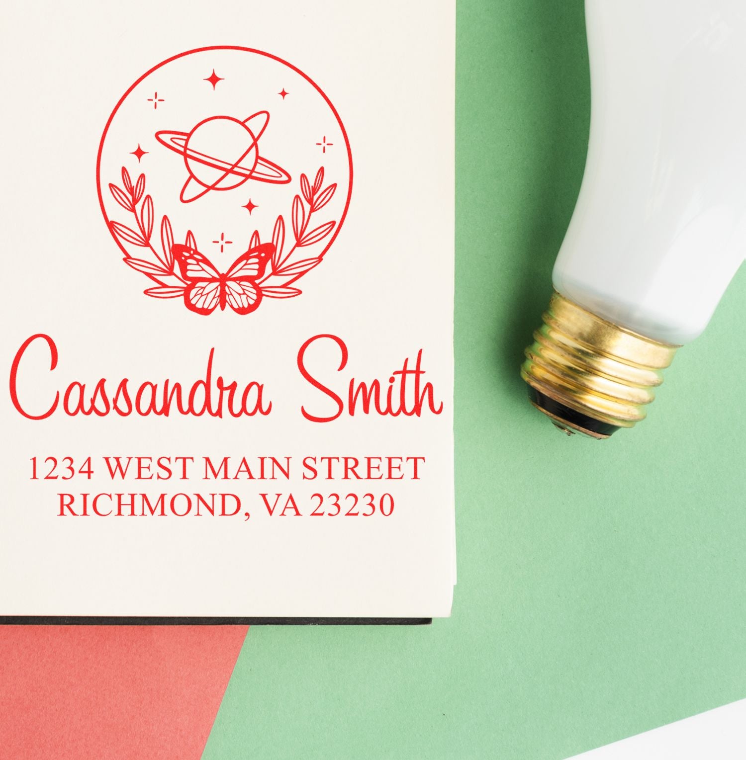 Self-Inking Lovely Planet Return Address Stamp