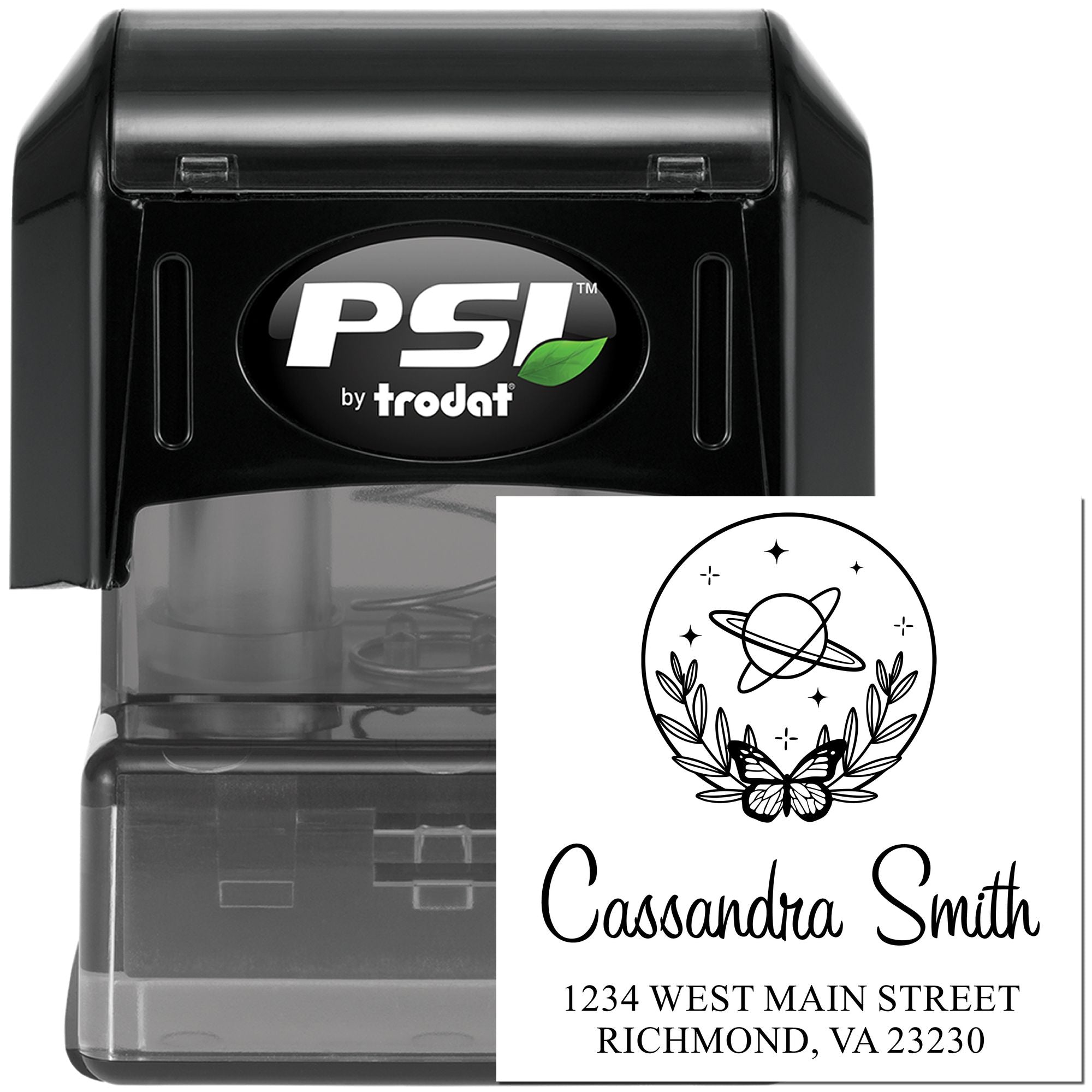 Lovely Planet Celestial Personalized Return Address Stamper - Engineer Seal Stamps