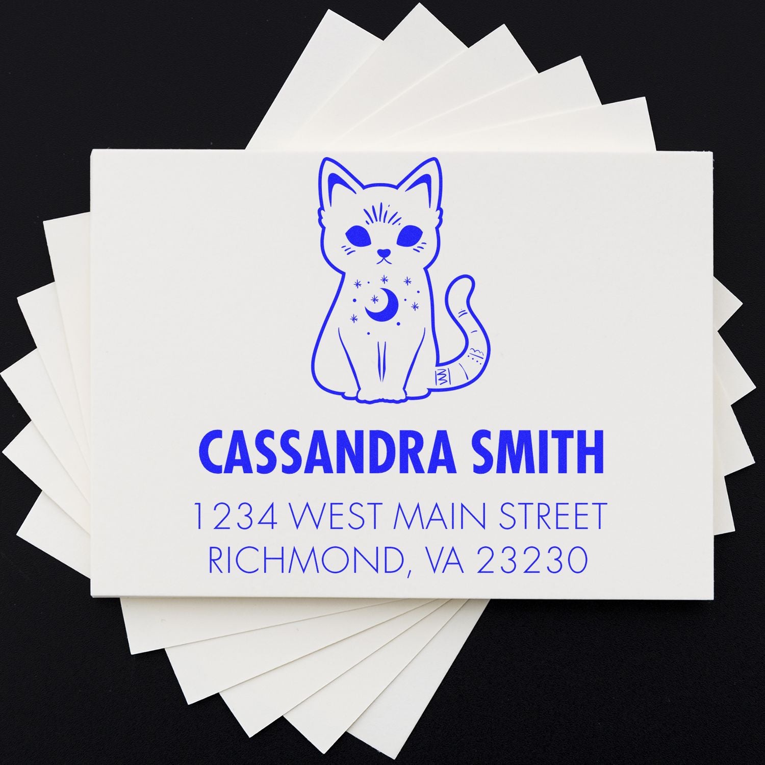 Astro Kitty Celestial Personalized New Home Stamper - Engineer Seal Stamps