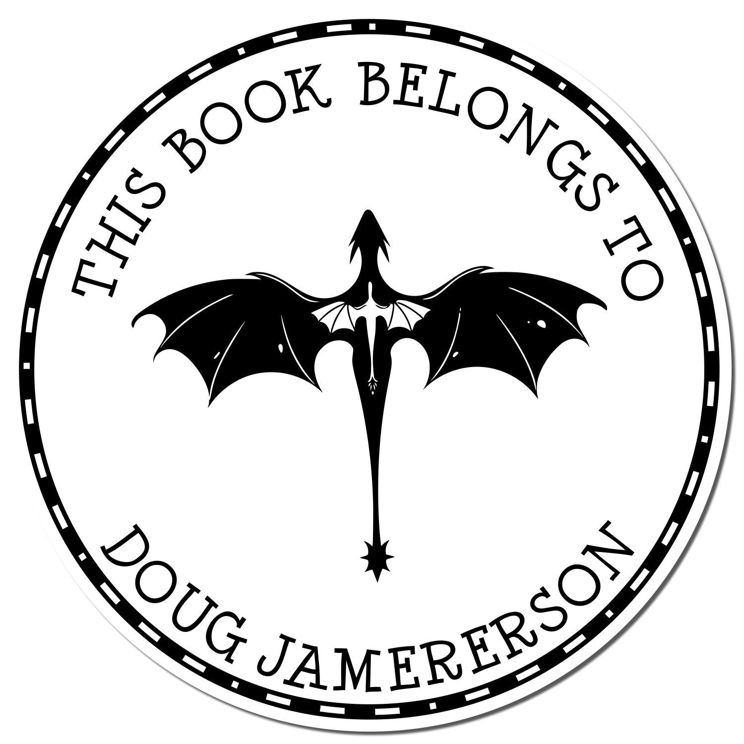 Self-Inking Twilight Fang Custom Made Bibliophile Stamper - Engineer Seal Stamps