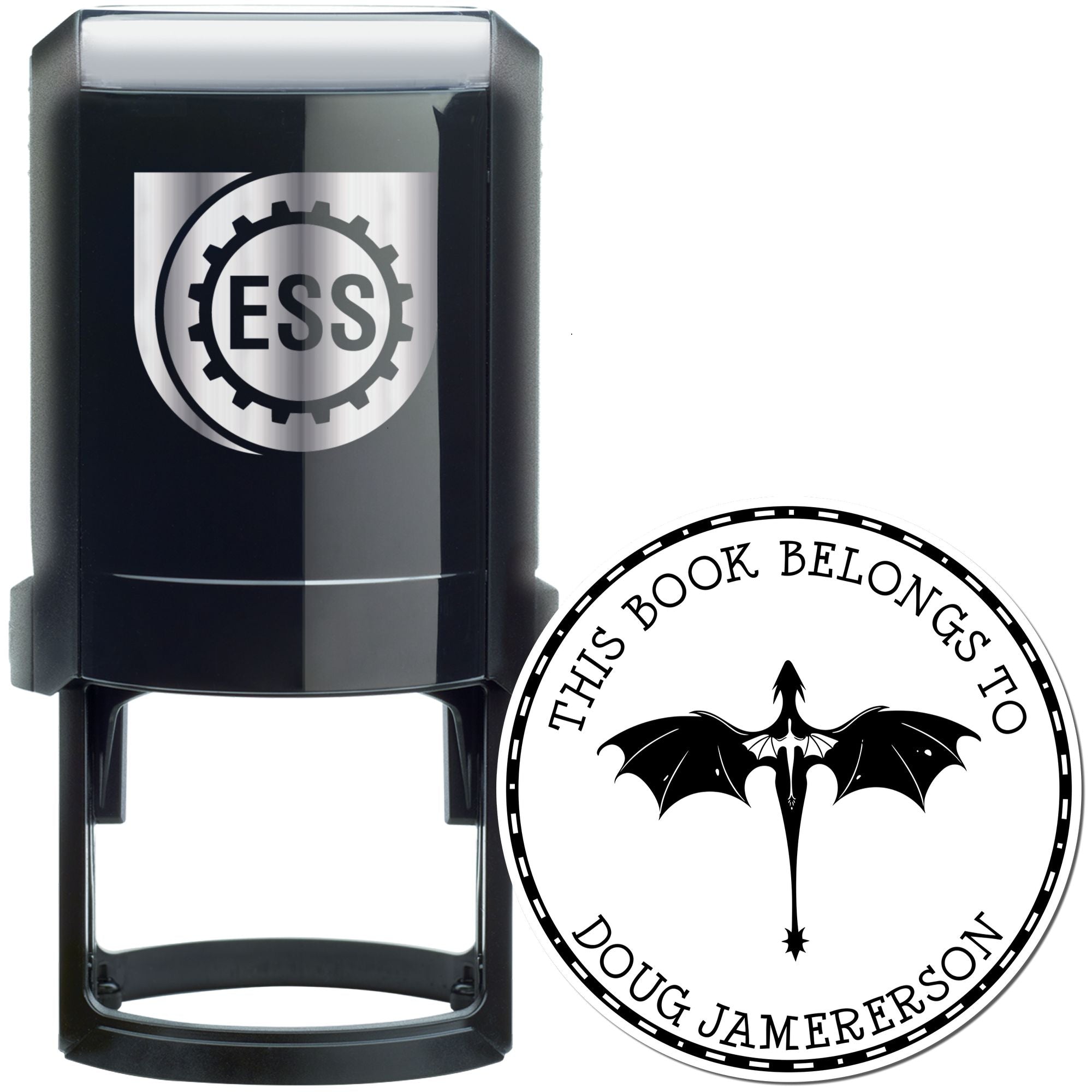 Self-Inking Twilight Fang Custom Made Bibliophile Stamper - Engineer Seal Stamps