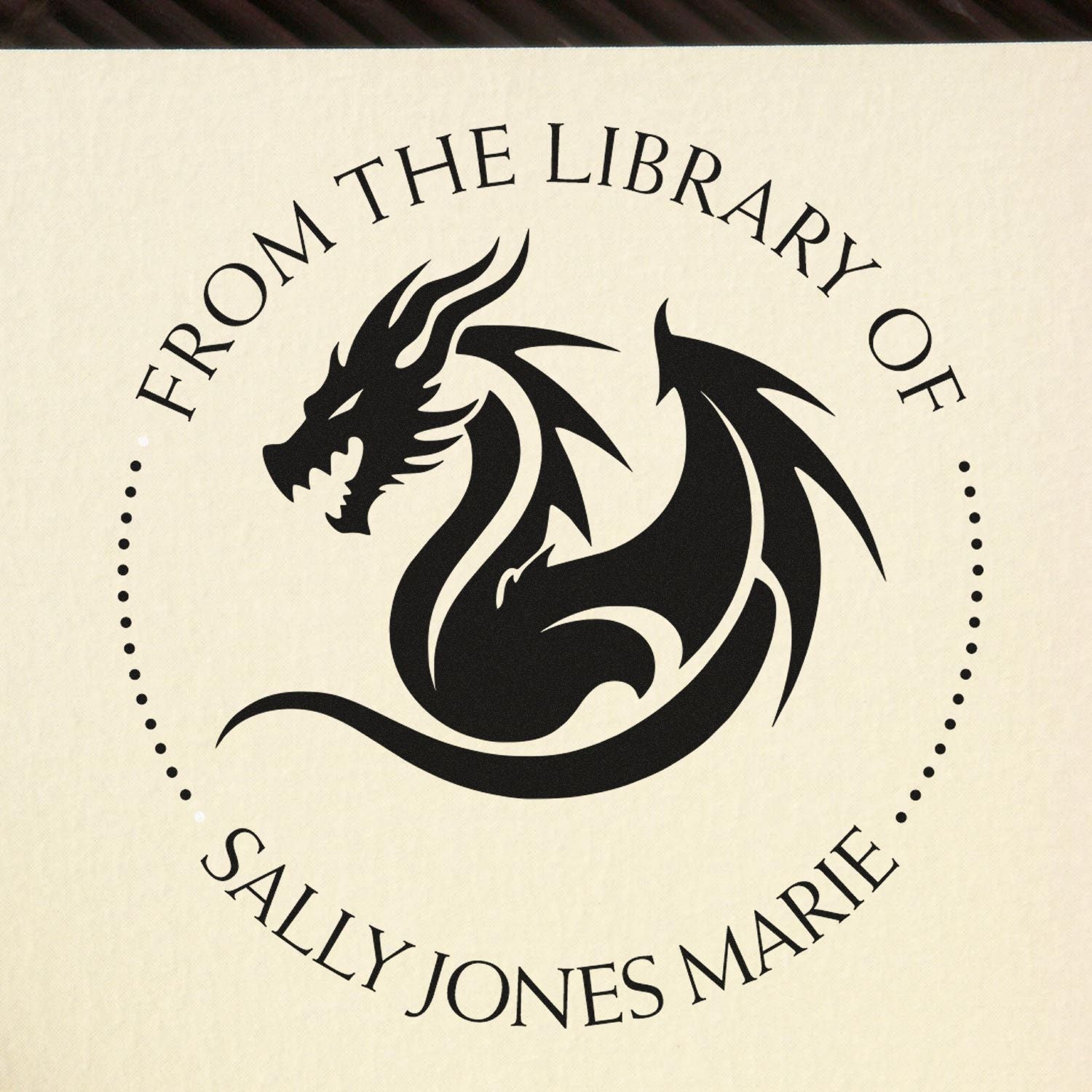 Wood Handle Thunder Tail Custom Book Property Stamp