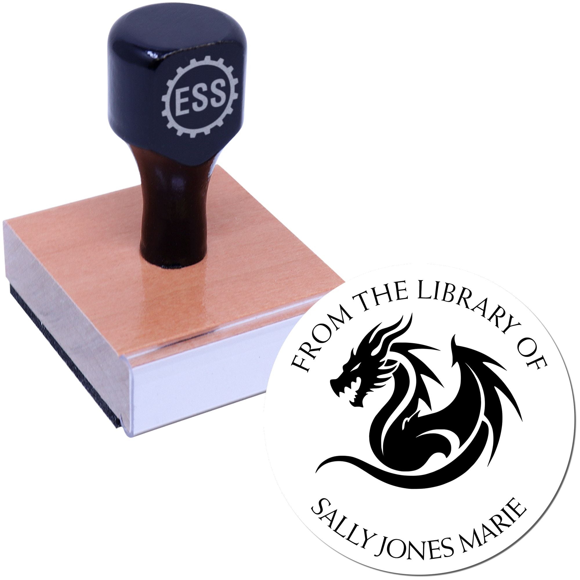 Wood Handle Thunder Tail Custom Book Property Stamp