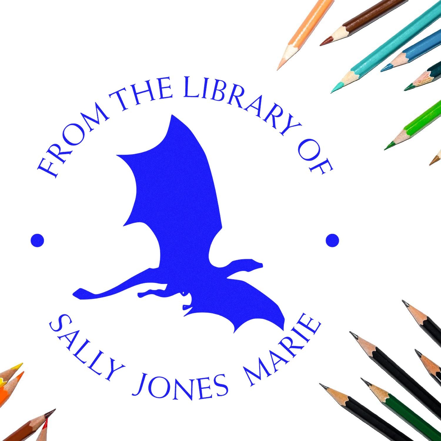Wood Handle Sky Dancer Custom Bookplate Stamper