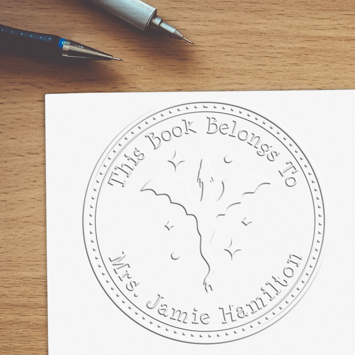 Soft Star Roar Personalized Book Library Embossed Stamp