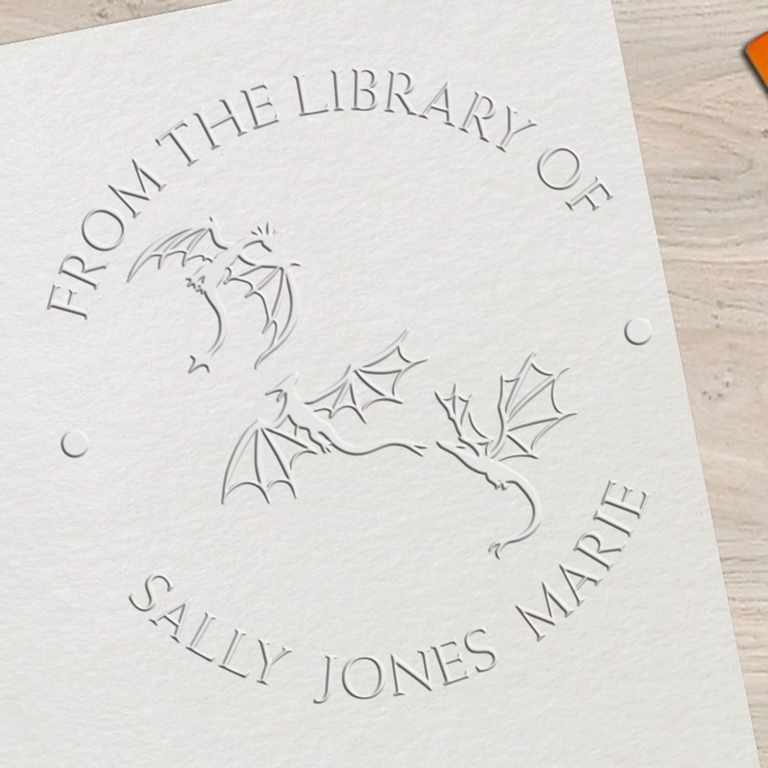 Soft Terra Twilight Personalized Book Library Embossing Stamp