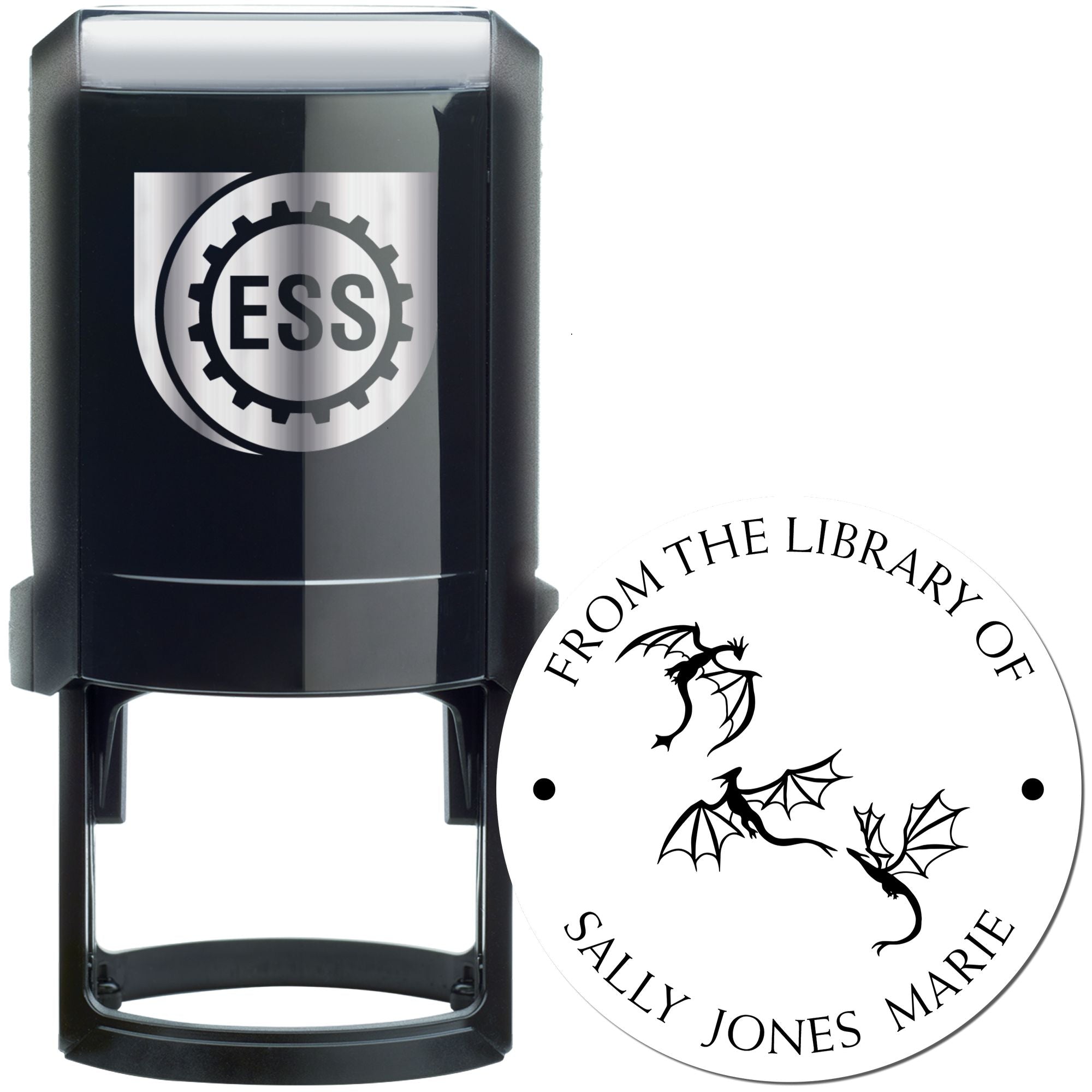 Self-Inking Terra Twilight Custom Made Book Ownership Stamper - Engineer Seal Stamps