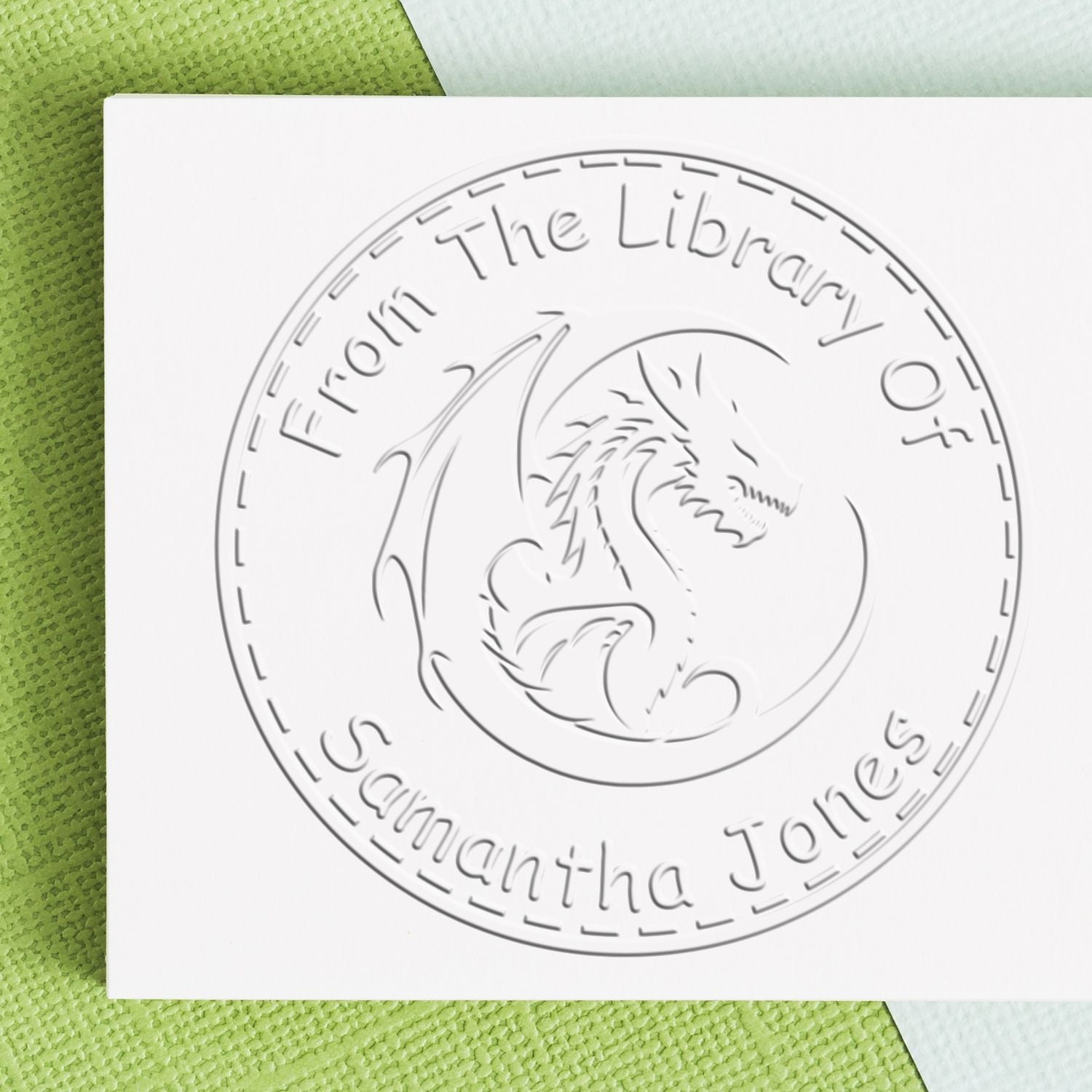 Soft Shimmer Shade Personalized Book Lover Embossed Stamp