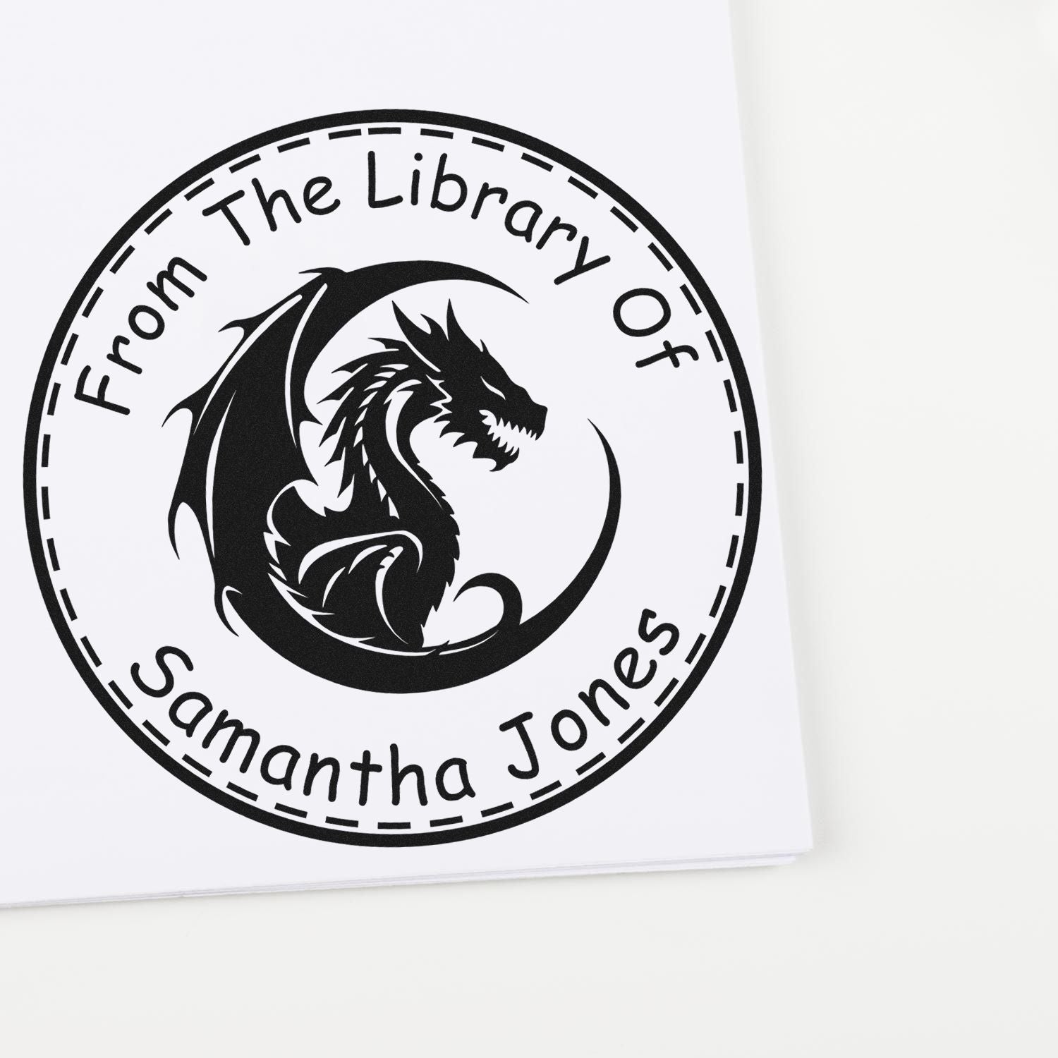 Wood Handle Shimmer Shade Custom Library Name Stamp
