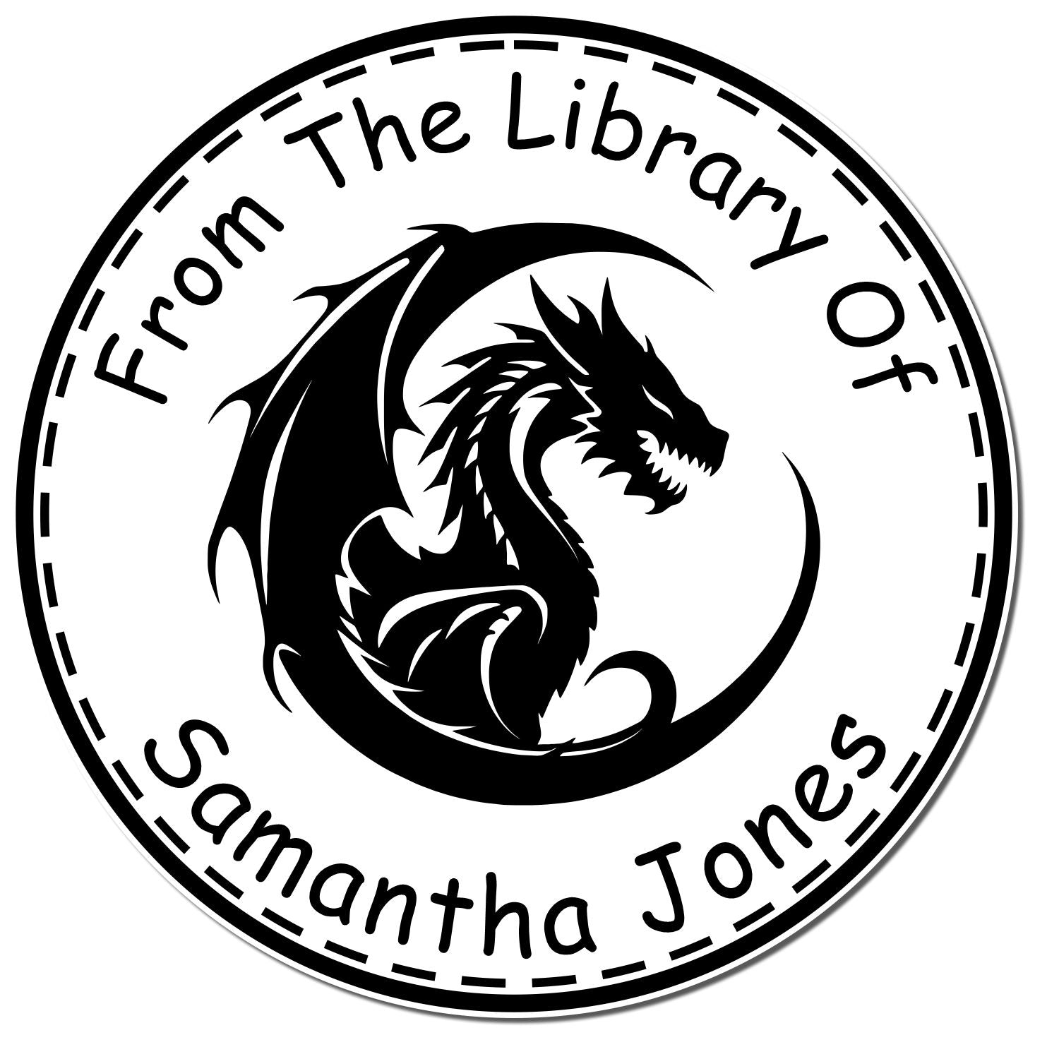 Wood Handle Shimmer Shade Custom Library Name Stamp
