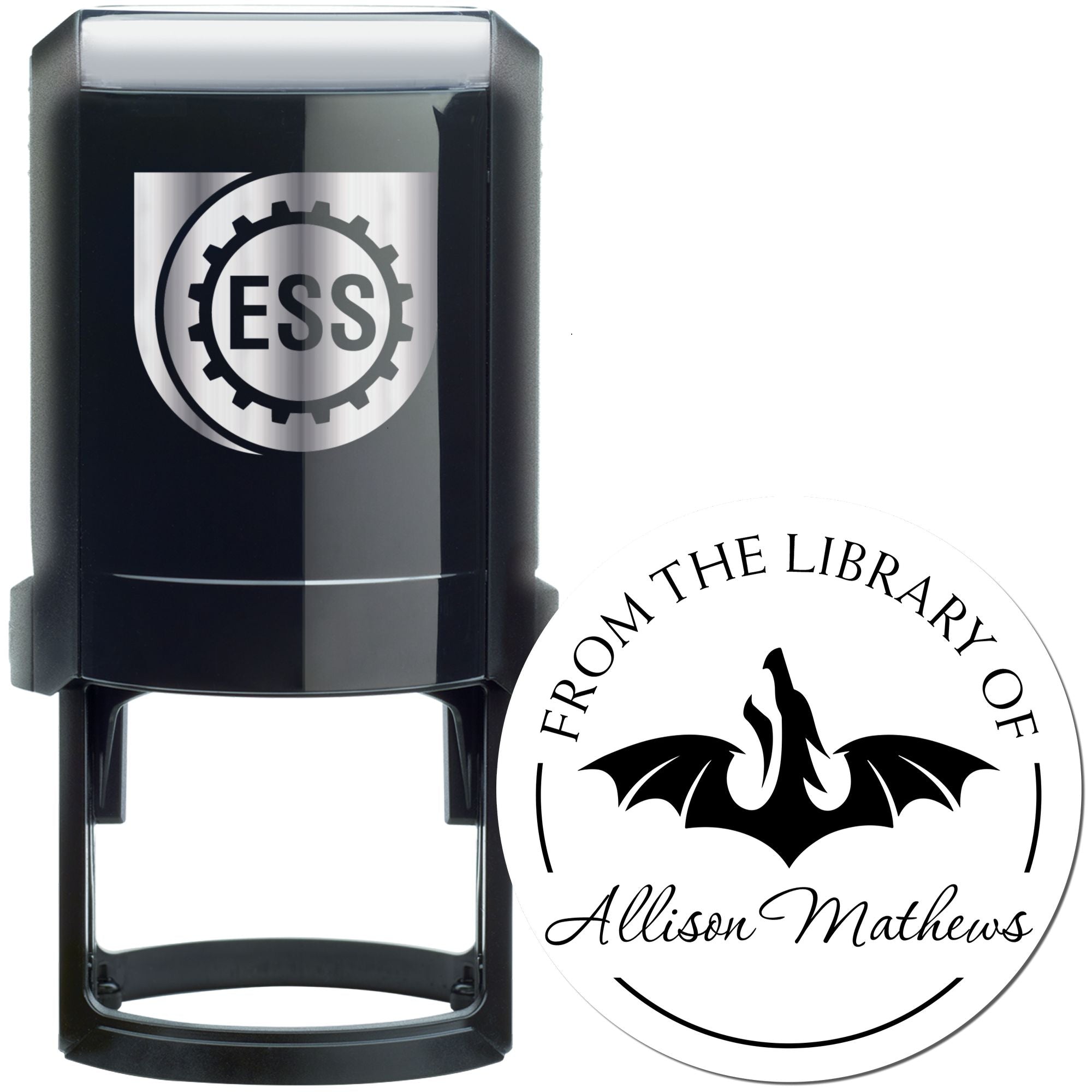 Self-Inking Crystal Crest Custom Made Bookplate Stamp - Engineer Seal Stamps