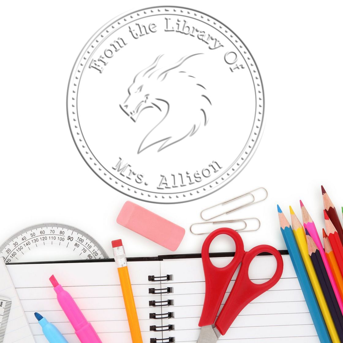 Desk Sky Shimmer Personalized Ownership Embossed Stamp - Engineer Seal Stamps
