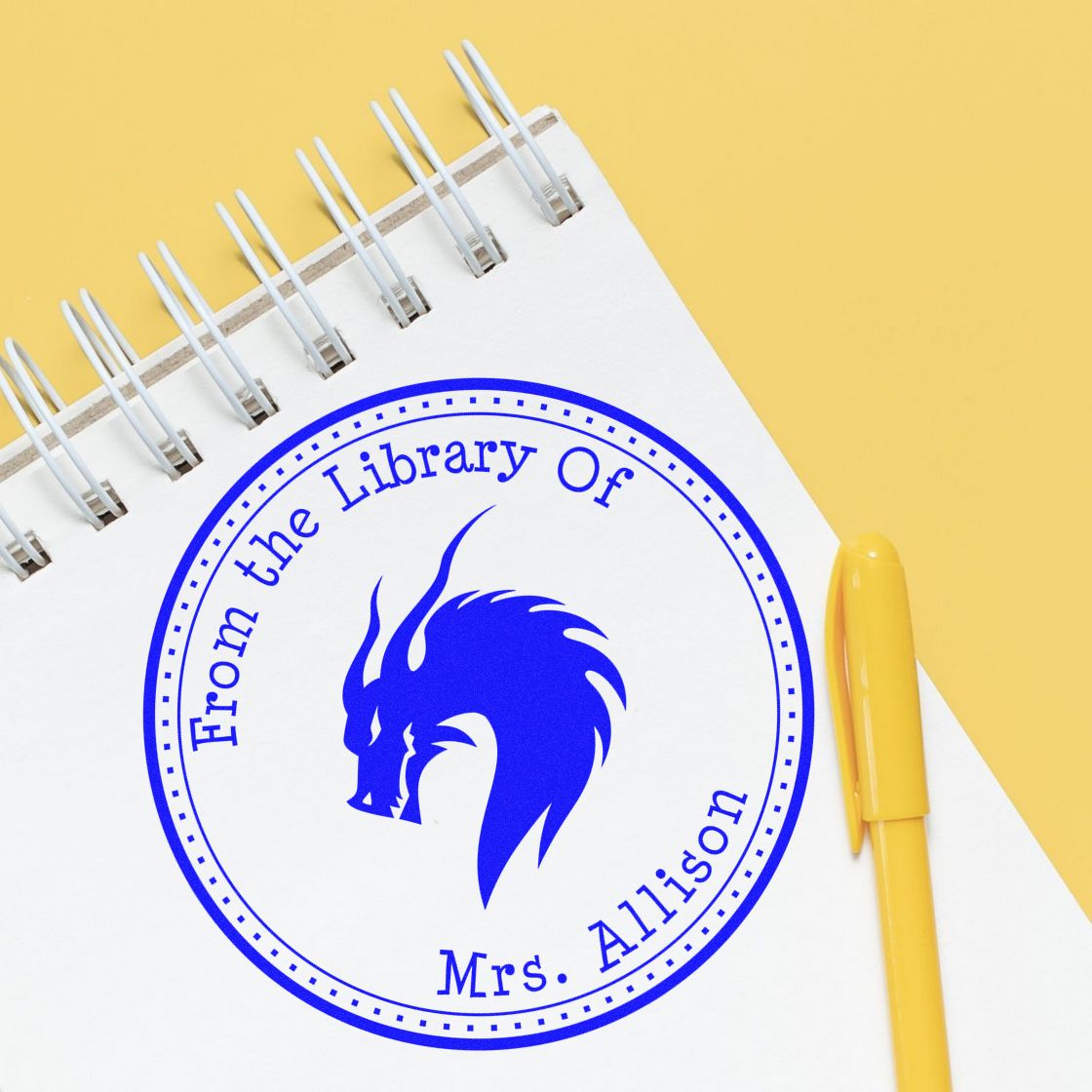 Self-Inking Sky Shimmer Custom Made Bookworm Stamp - Engineer Seal Stamps