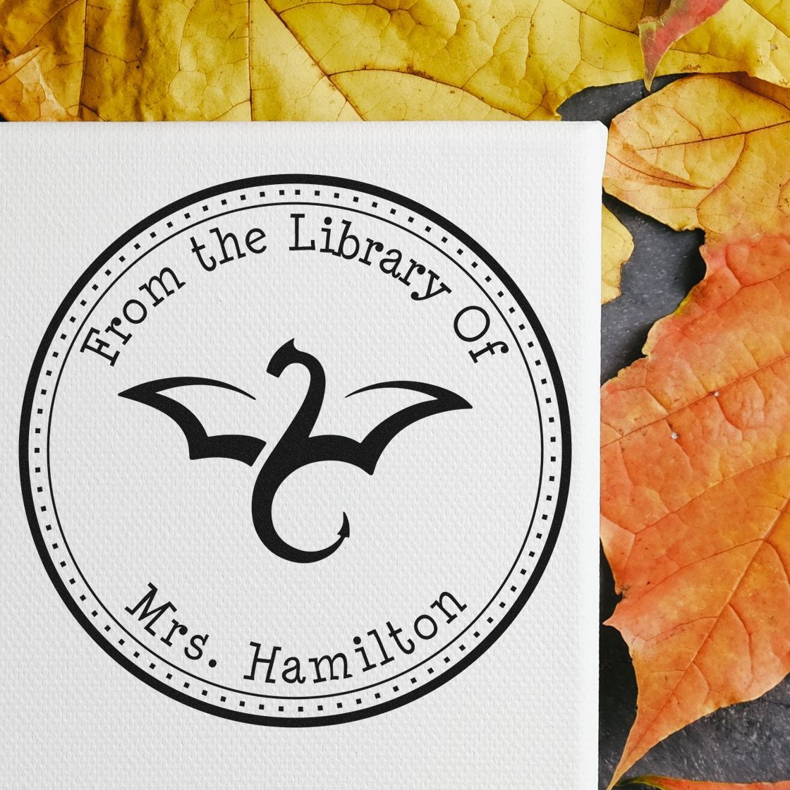 Wood Handle Thunder Wing Custom My Library Stamp