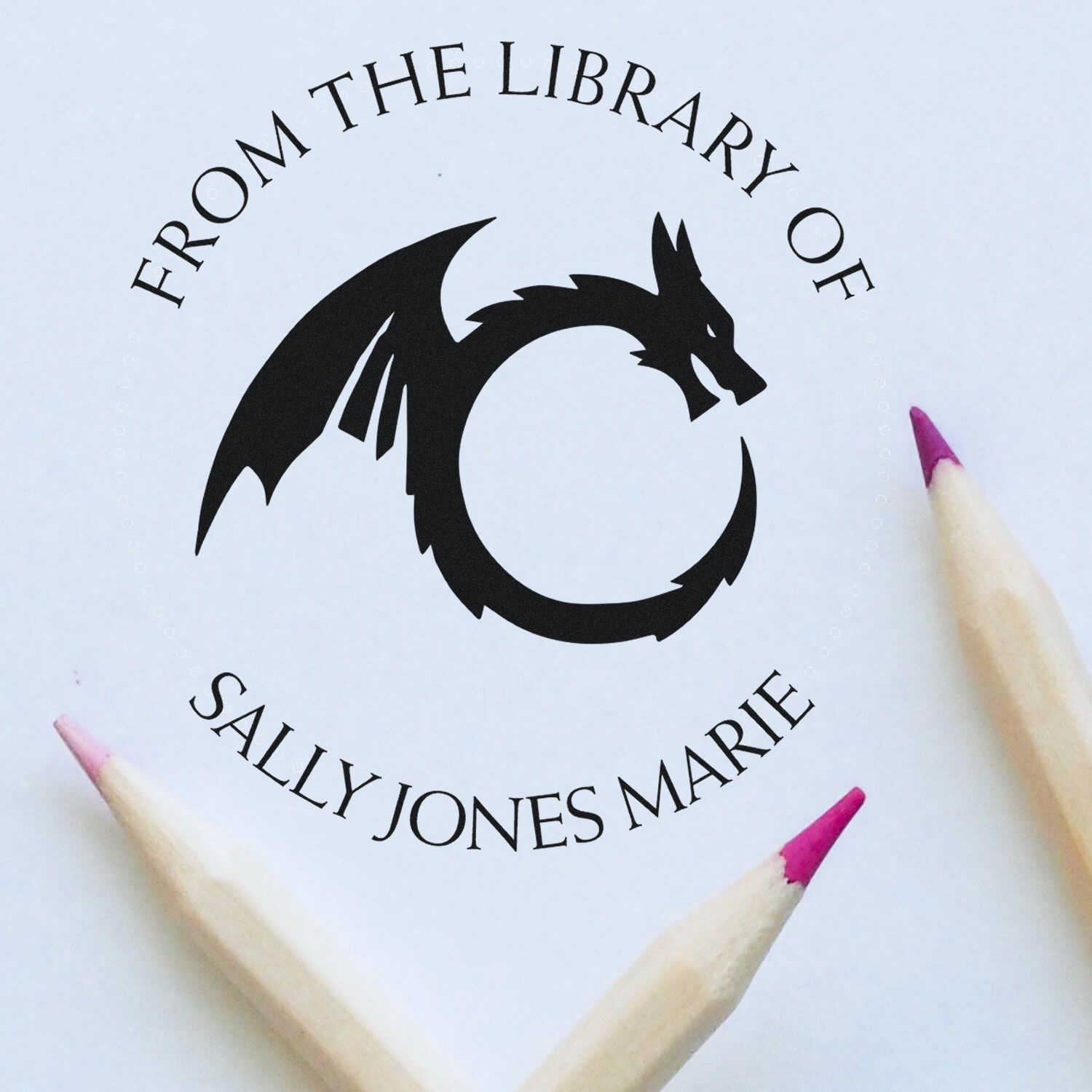 Wood Handle Star Fire Custom My Library Stamper