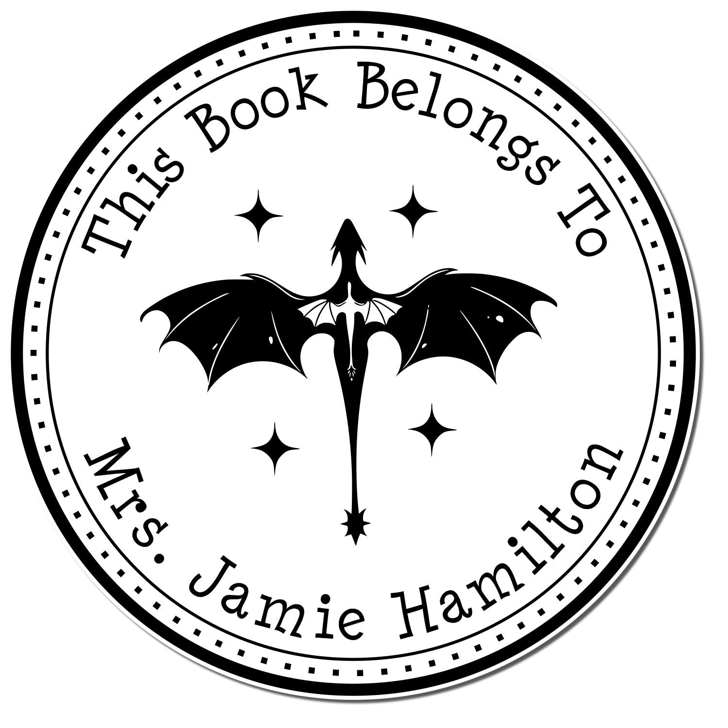 PSI Pre-Inked Diamond Scale Personalized Book Ownership Stamp - Engineer Seal Stamps