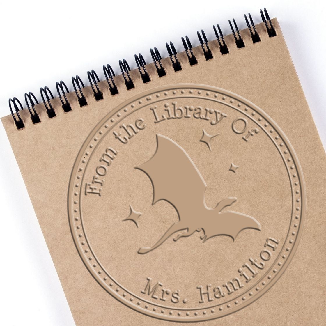 Soft Moon Shadow Personalized Book Name Embossing Stamp