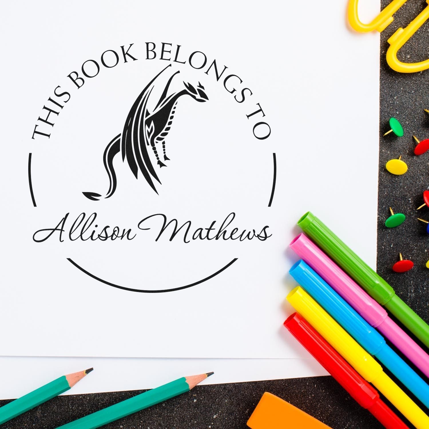 Pre-Inked Sun Spark Customized Book Belongs to Stamp - Engineer Seal Stamps