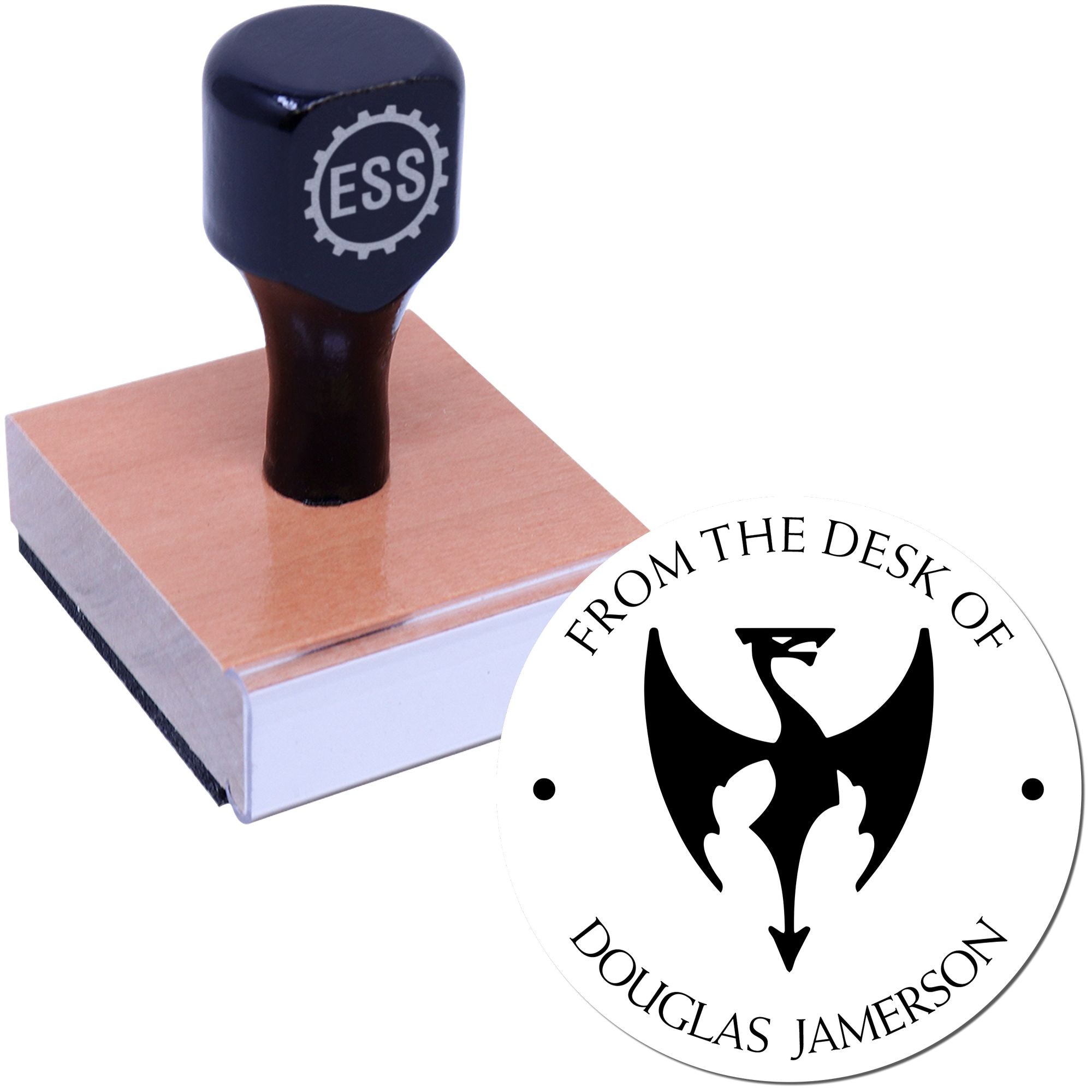 Wood Handle Lightning Strike Custom Belongs To Stamp - Engineer Seal Stamps
