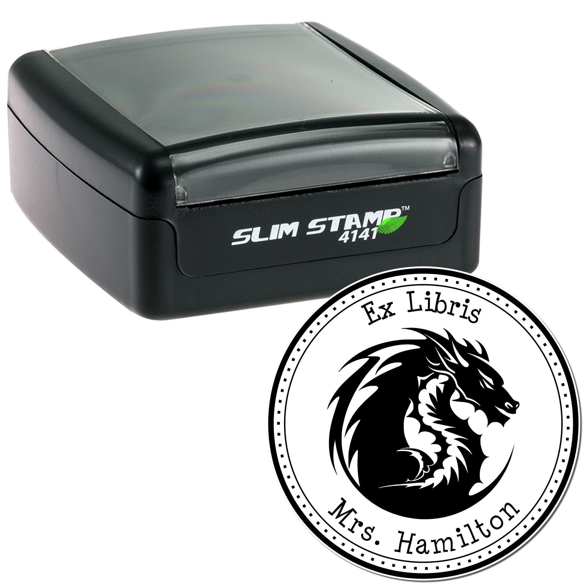 Pre-Inked Comet Blast Personalized Bookworm Stamper - Engineer Seal Stamps