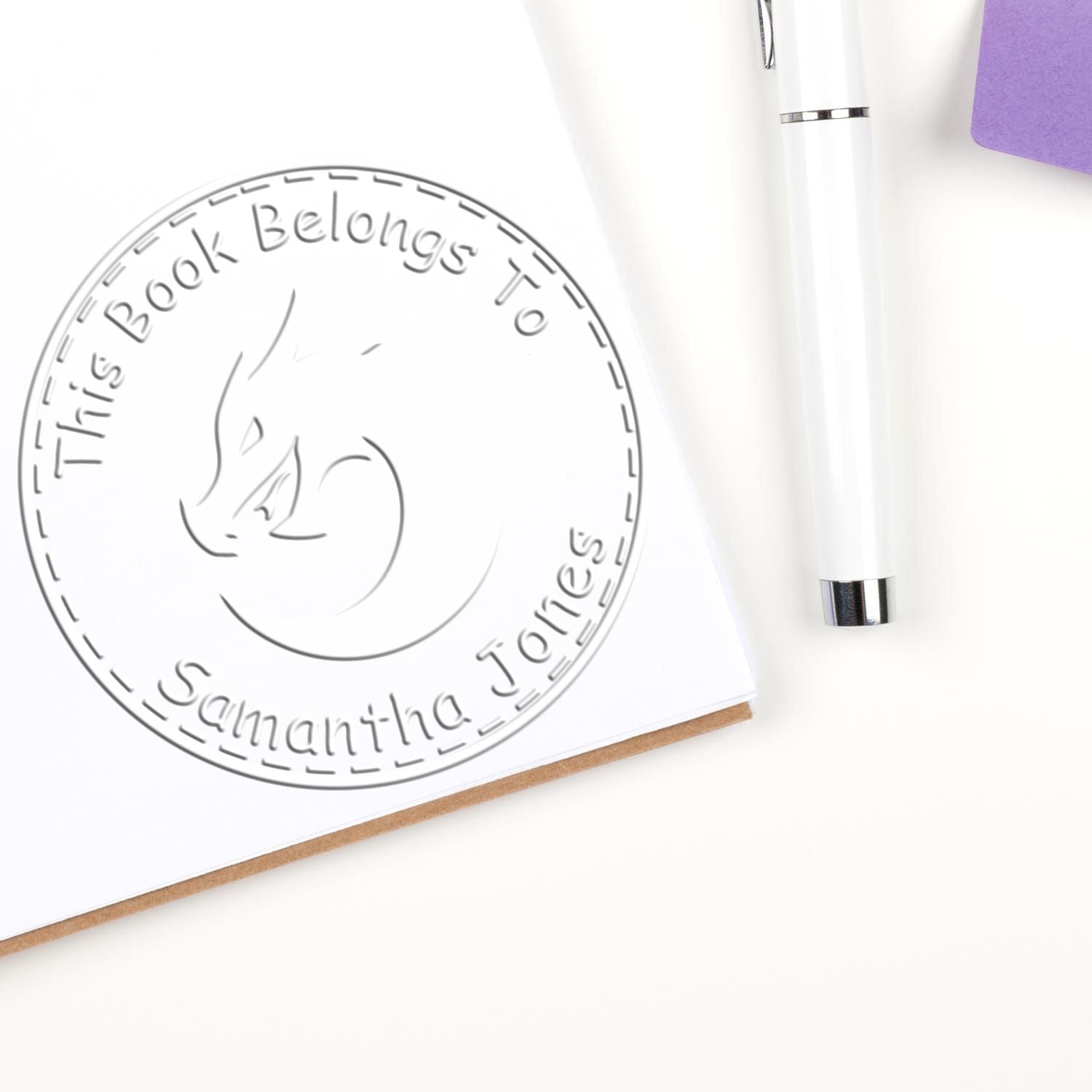 Desk Quake Stomper Personalized Library Name Embossing Stamp - Engineer Seal Stamps