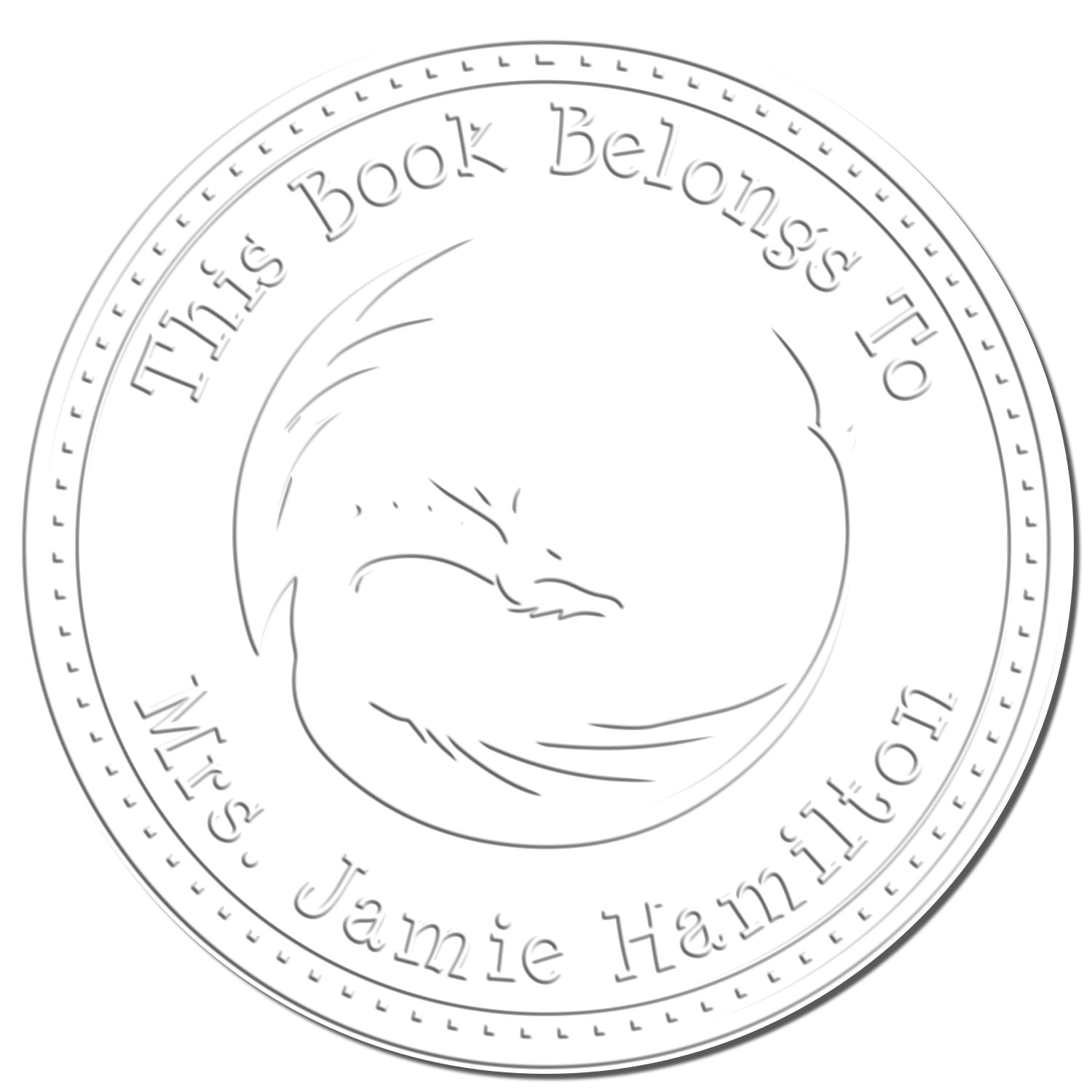Soft Celestial Scale Personalized Bibliophile Embossing Stamp