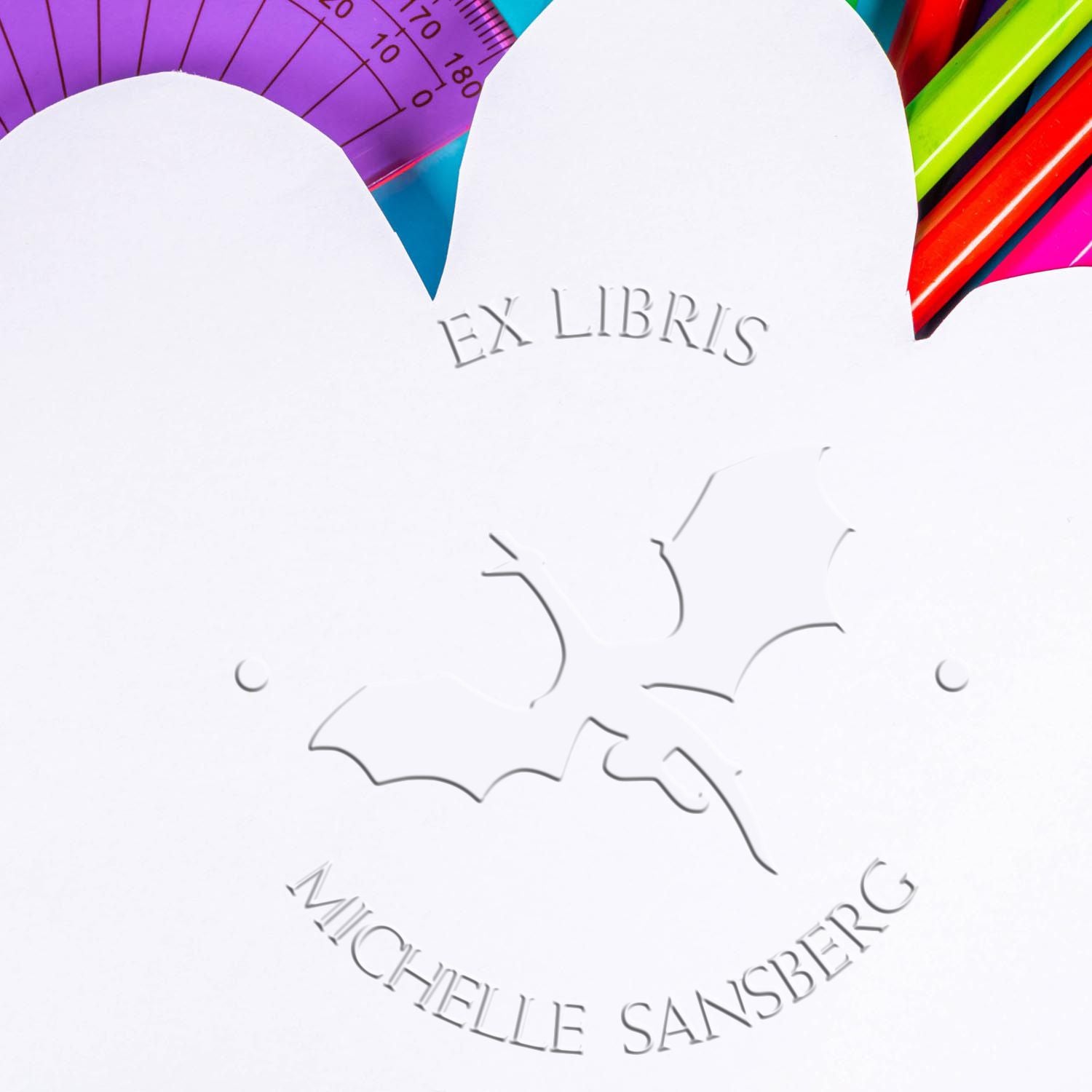 Soft Pulsar Plume Personalized Bibliophile Paper Embosser