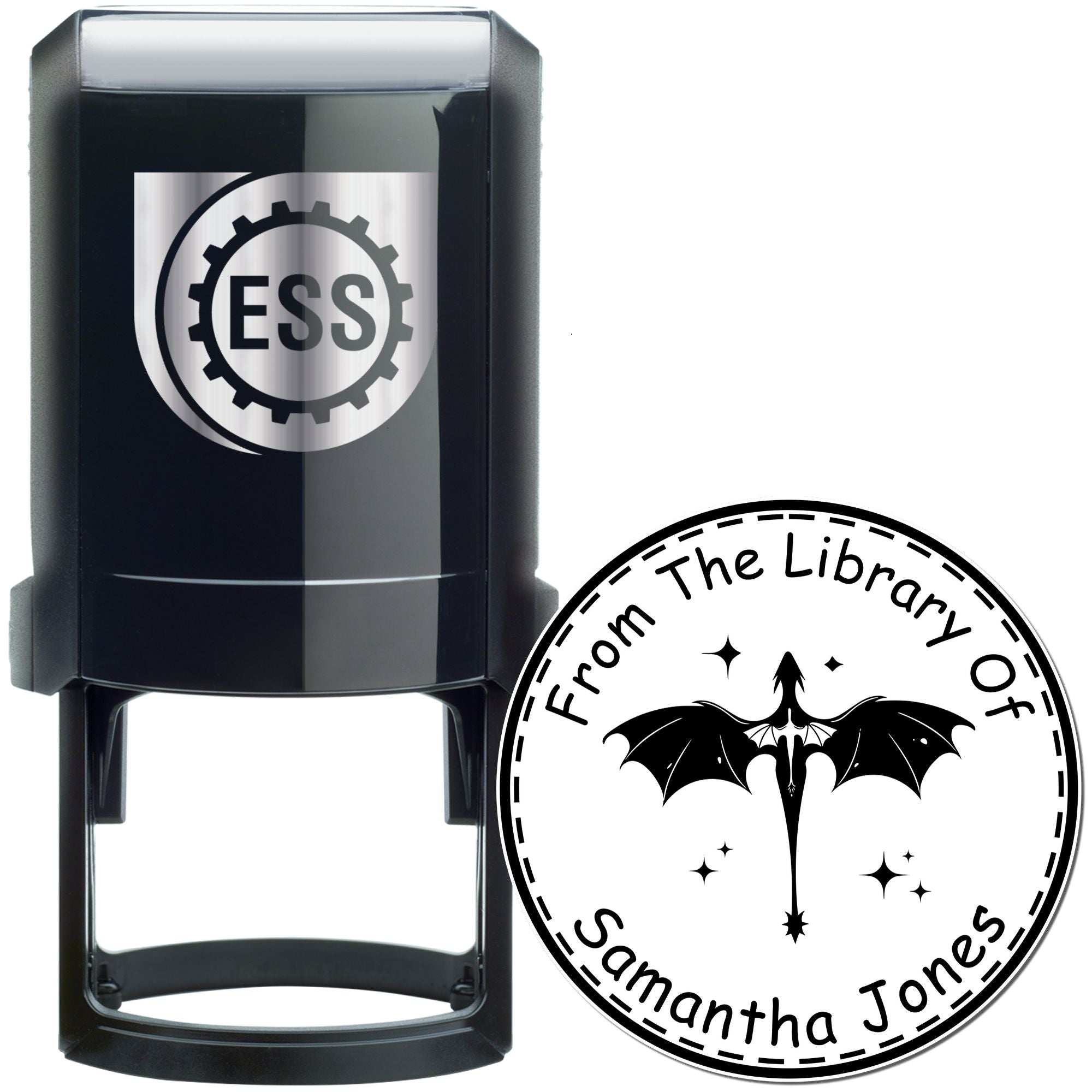 Self-Inking Starlight Serpent Custom Made Bibliophile Stamp - Engineer Seal Stamps