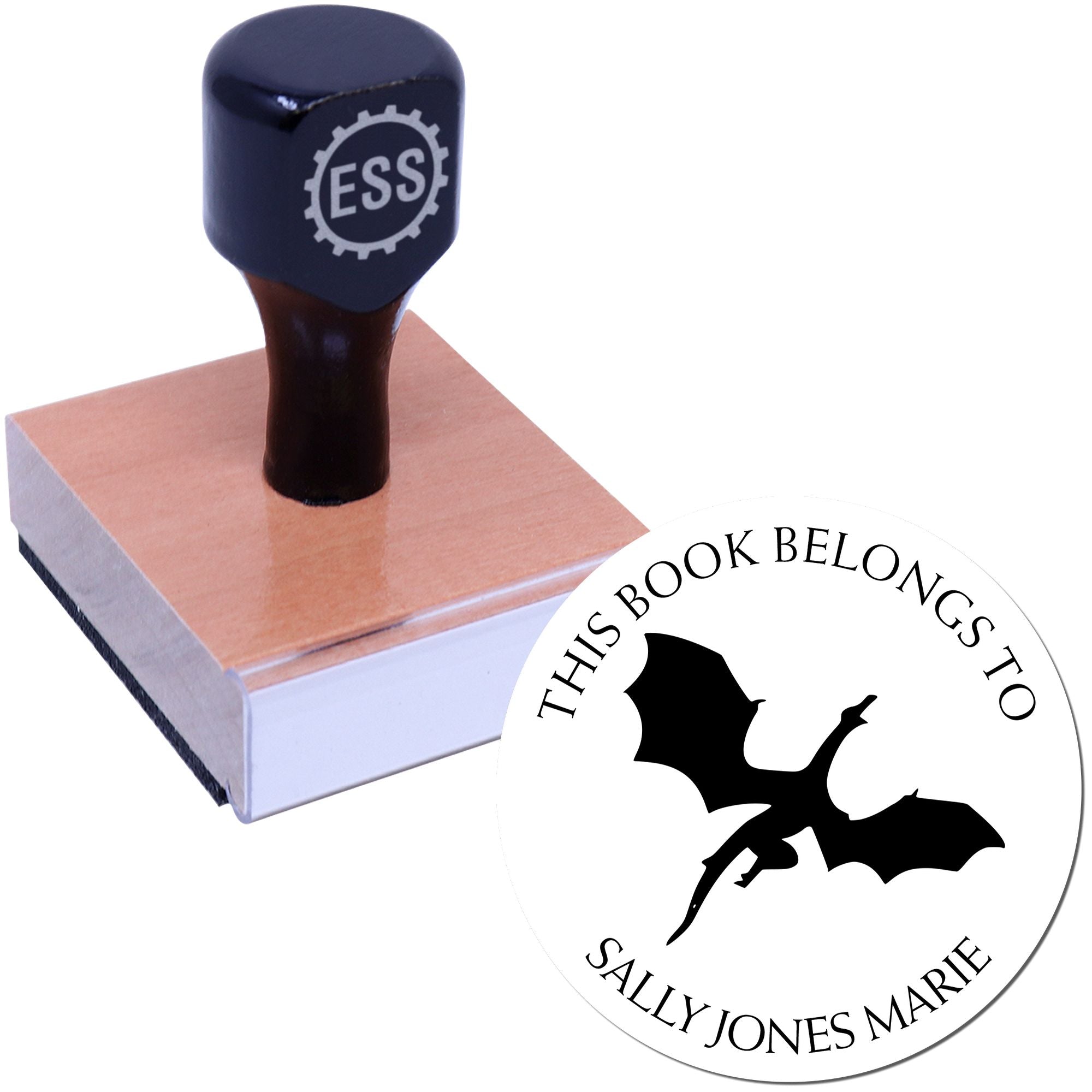 Wood Handle Galaxy Night Custom Book Ownership Stamper - Engineer Seal Stamps