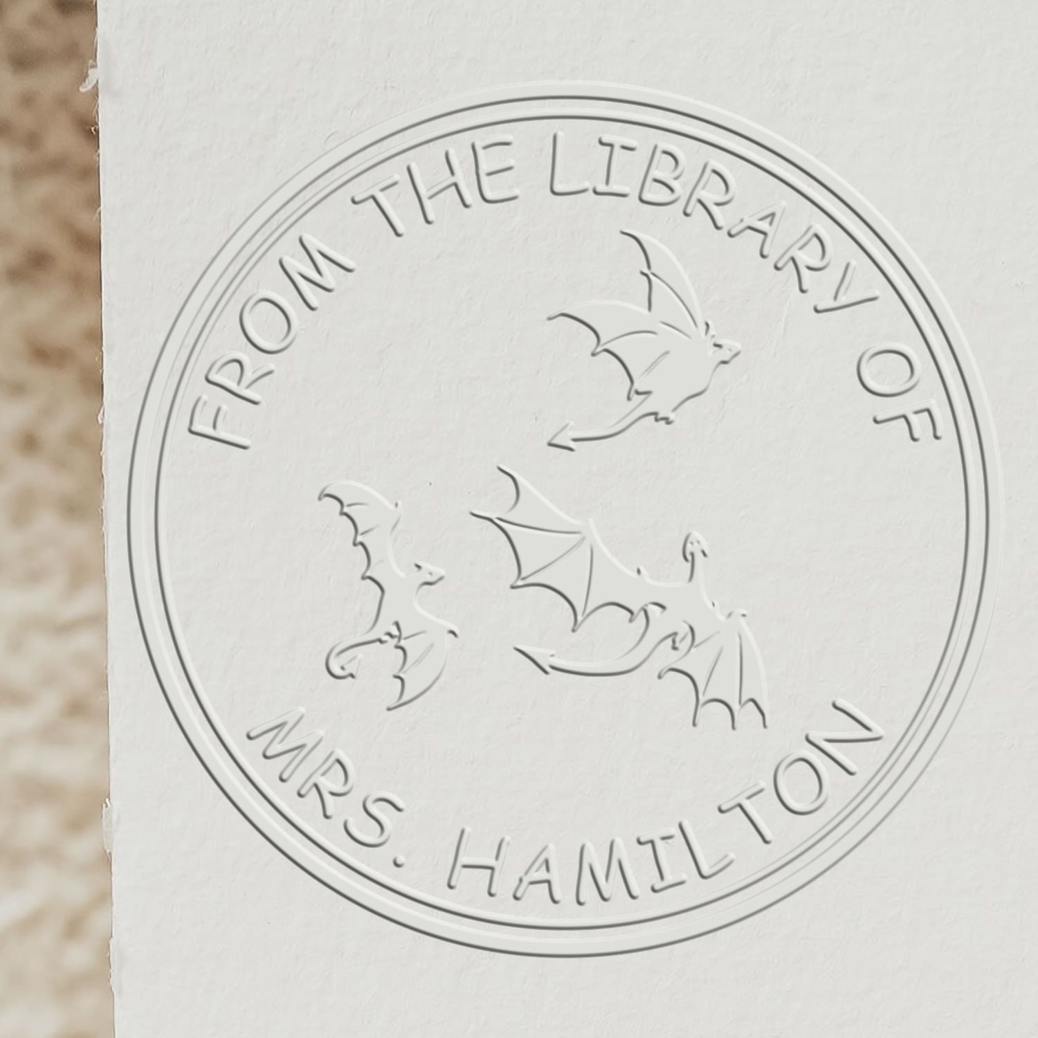 Desk Astral Ash Personalized Book Embossed Stamp - Engineer Seal Stamps