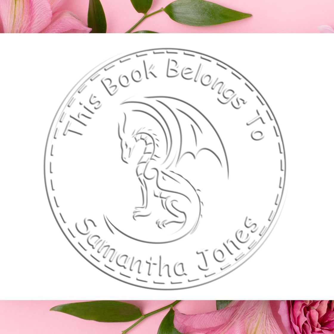Soft Flame Hearted Personalized Book Belongs to Embossed Stamp
