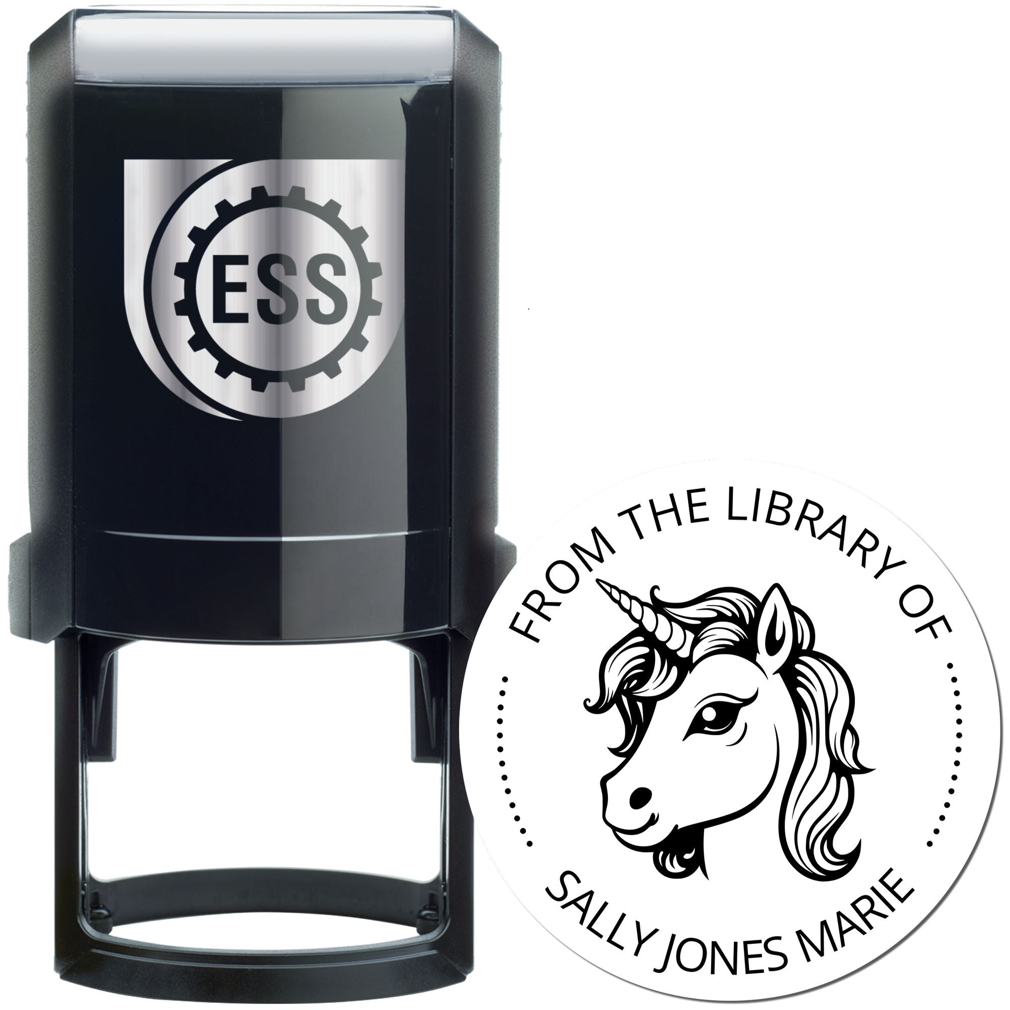 Glittermane Unicorn Self-Inking Custom Bookplate Maker Stamp - Engineer Seal Stamps