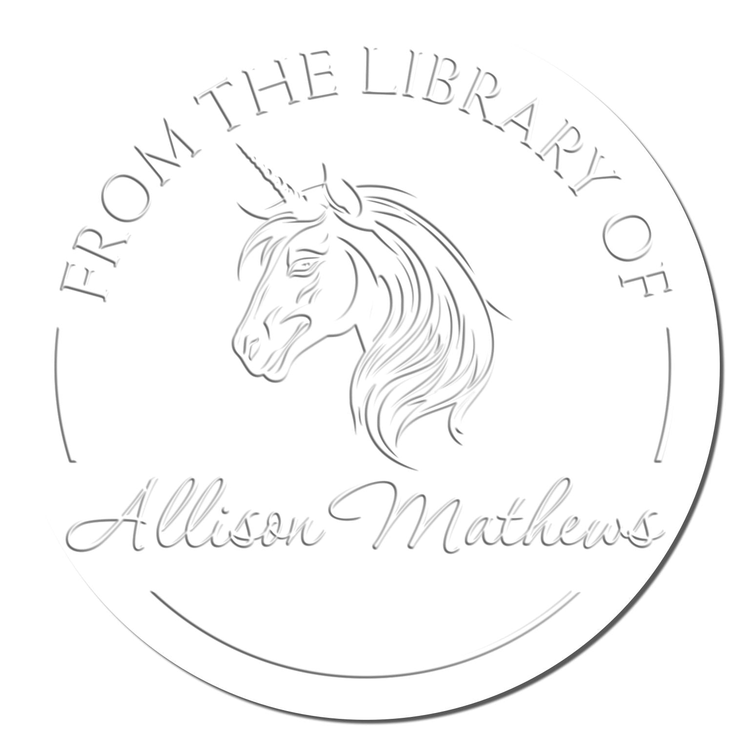 Rainbowdash Unicorn Handheld Custom Book Library Seal