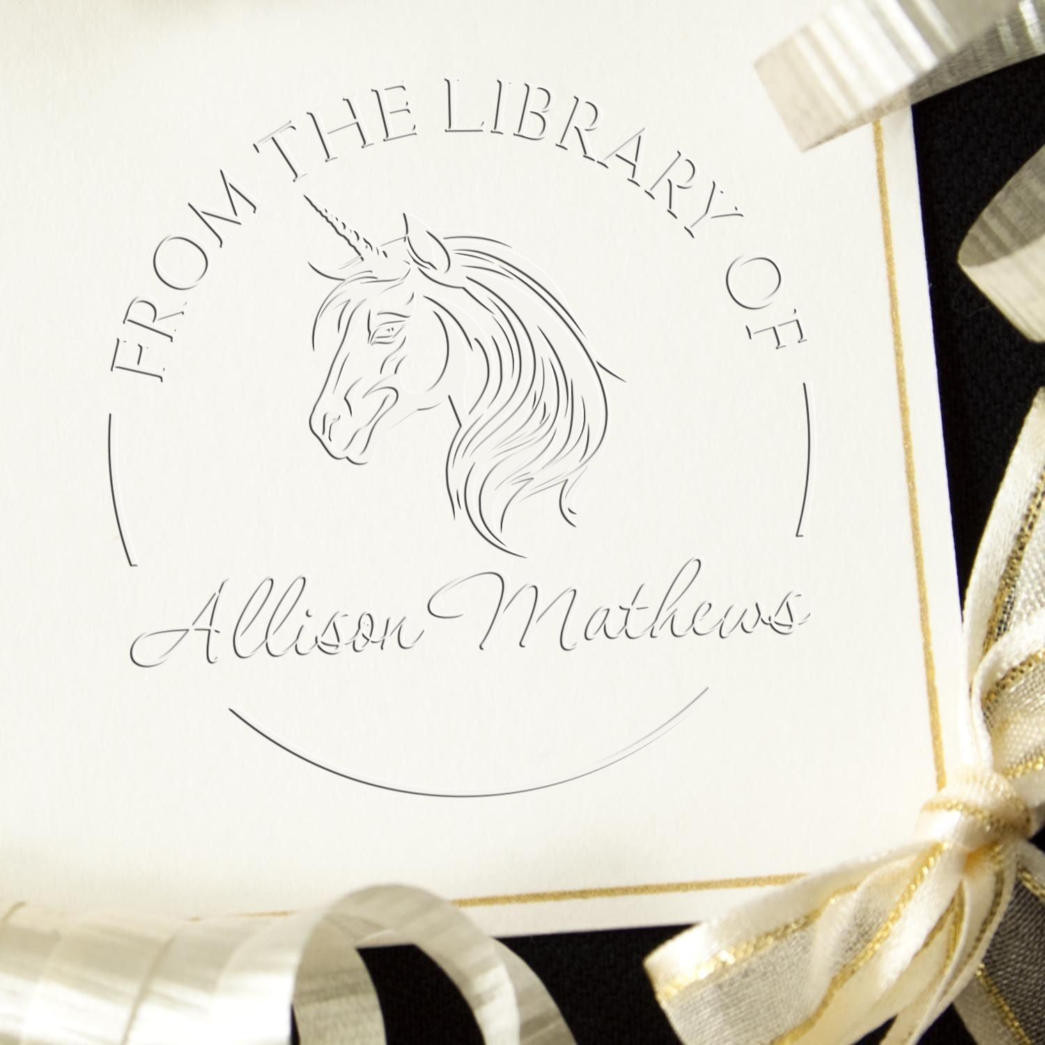 Rainbowdash Unicorn Handheld Custom Book Library Seal