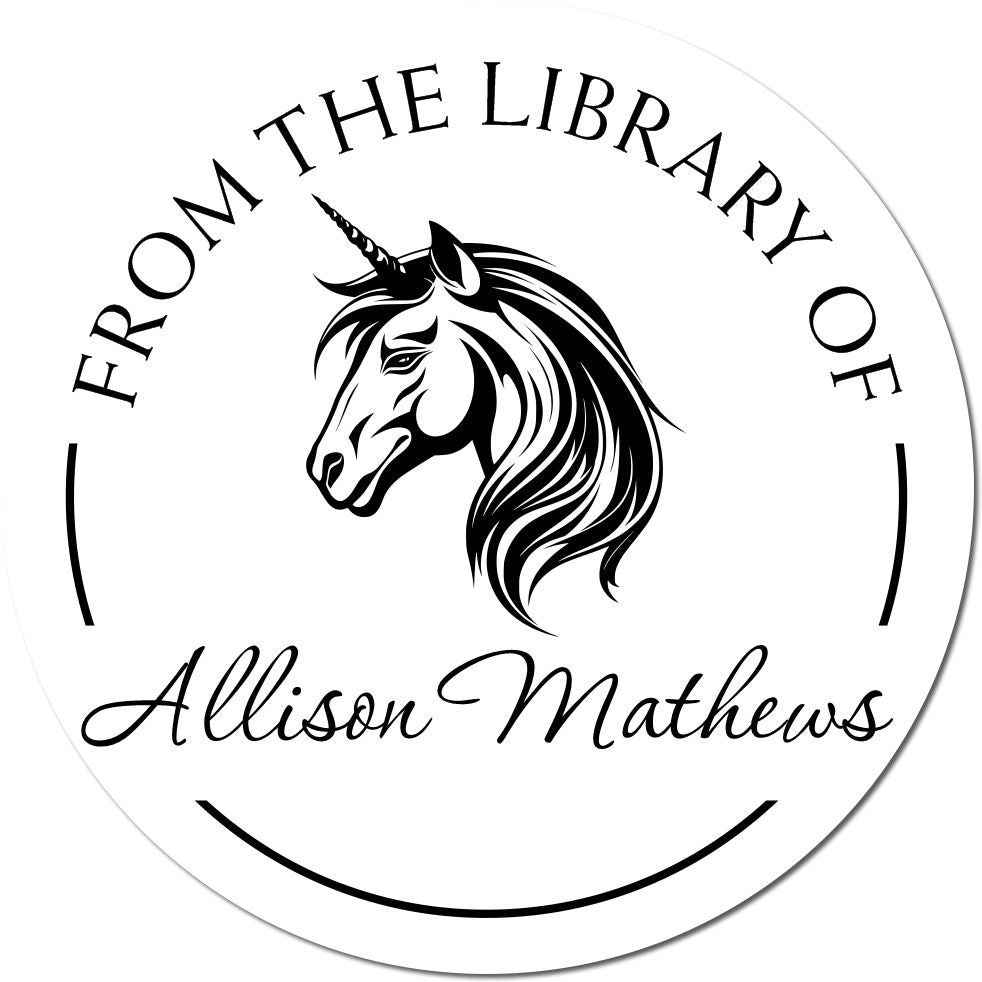Rainbowdash Unicorn Pre-Inked Customized Book Logo Stamp