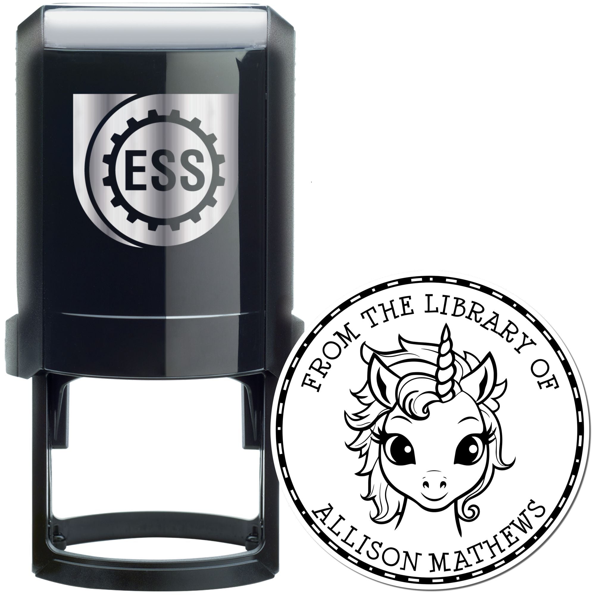 Starlight Unicorn Self-Inking Custom Library Return Stamp