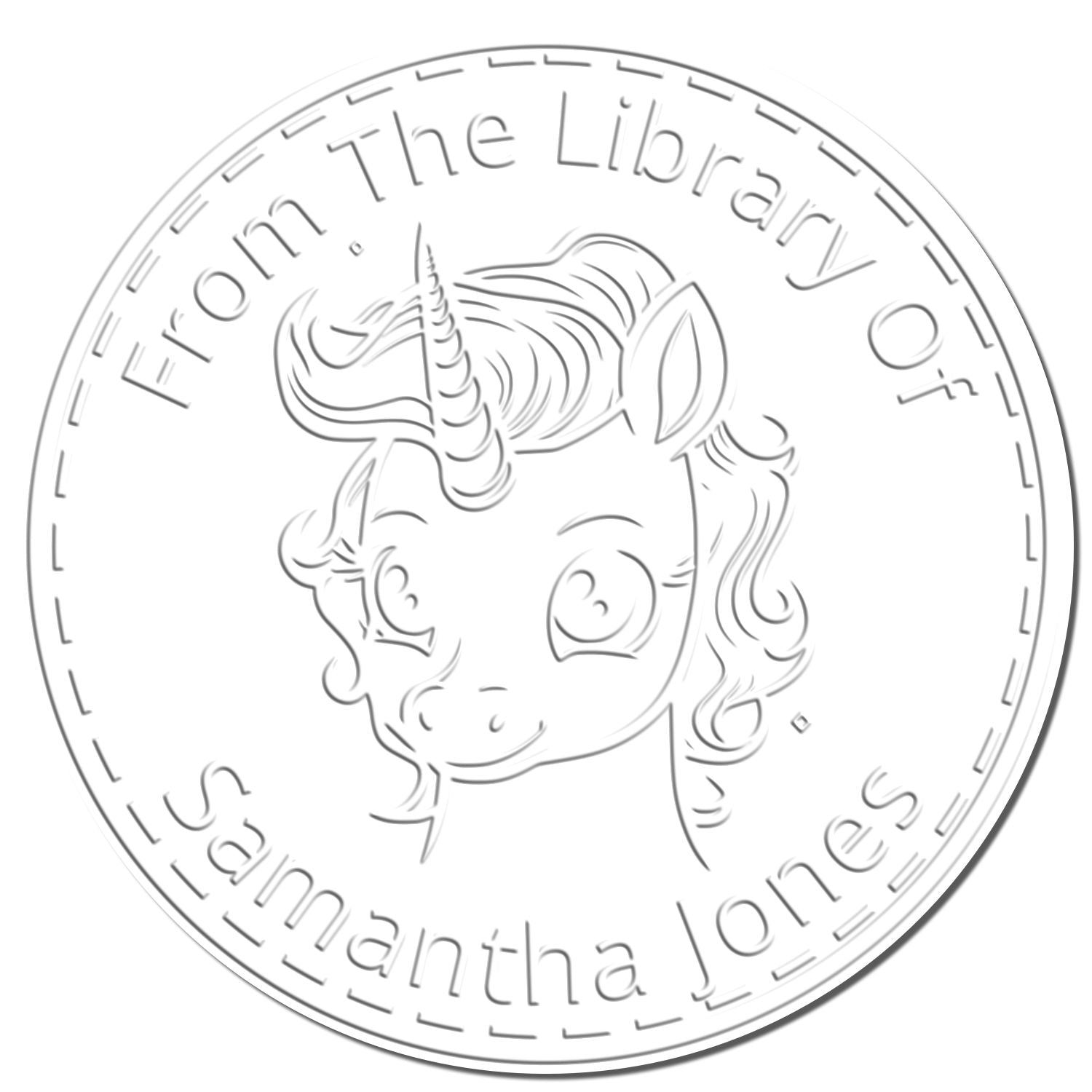Moonbeam Unicorn Hybrid Personalized Bookplate Sticker Embossing Seal - Engineer Seal Stamps