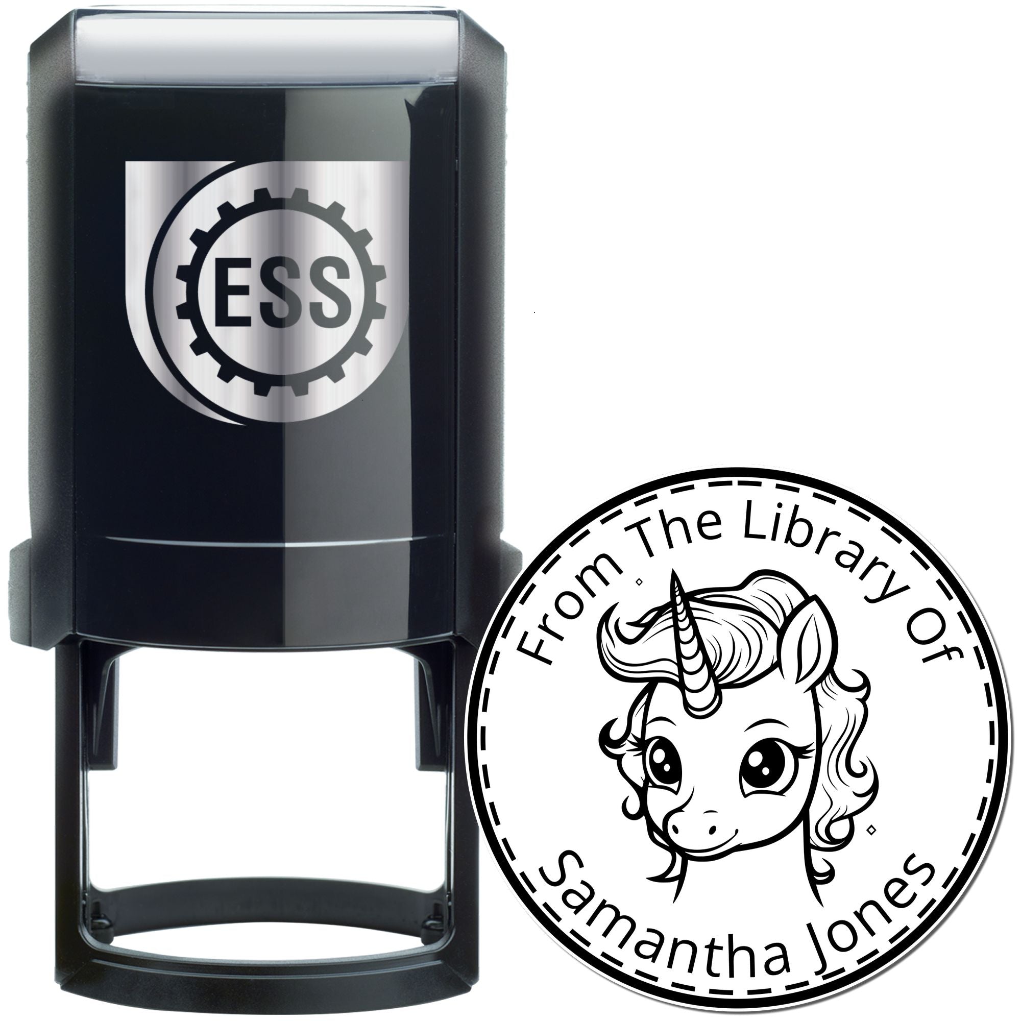 Moonbeam Unicorn Self-Inking Custom From The Bookshelf Of Stamp