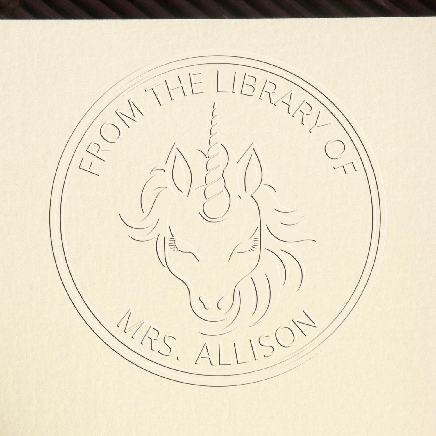 Soft Twinklehorn Magical Unicorn Customized Book Label Embossing Seal