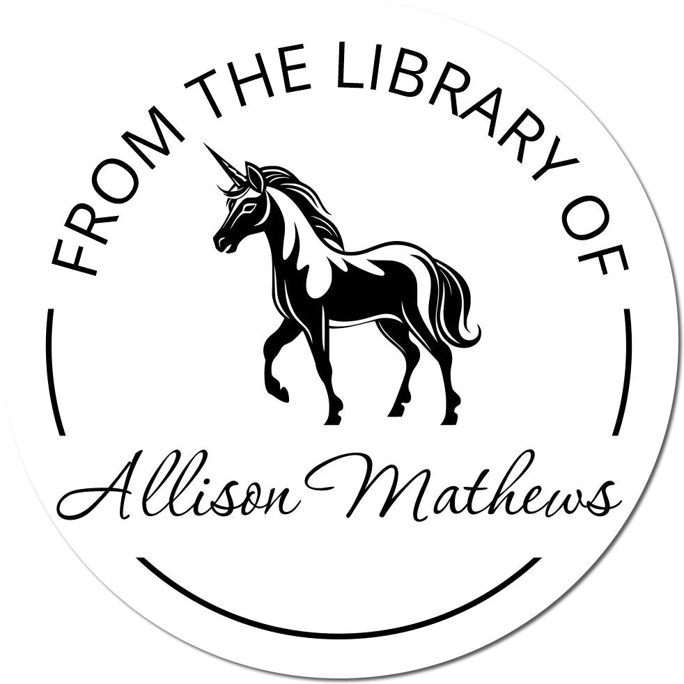 Dreamprance Magical Unicorn Pre-Inked Customized Bookplate Sticker Stamp
